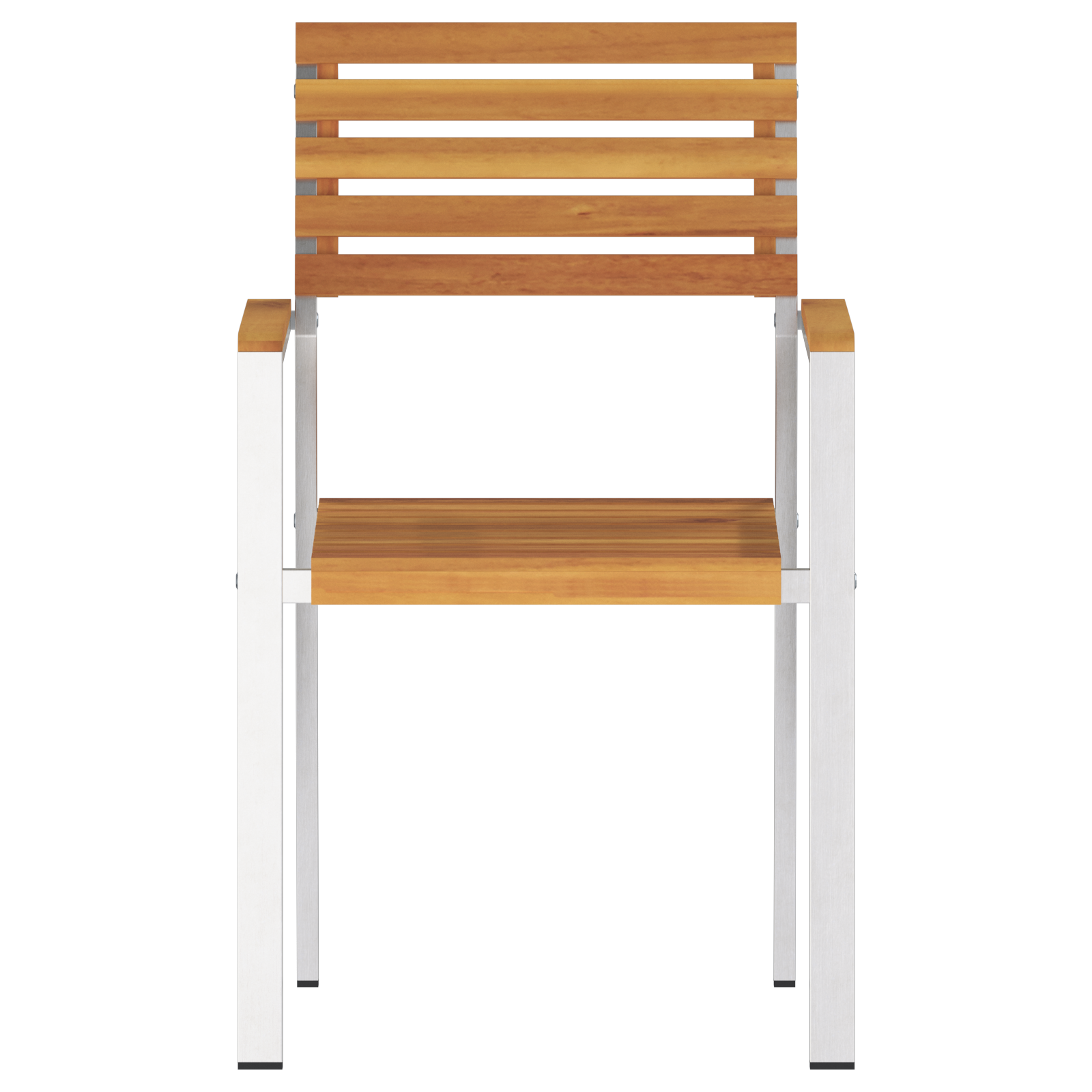 Set de 4 scaune de grădină stackabile din lemn masiv de acacia și oțel inoxidabil GartenMobel Dekor