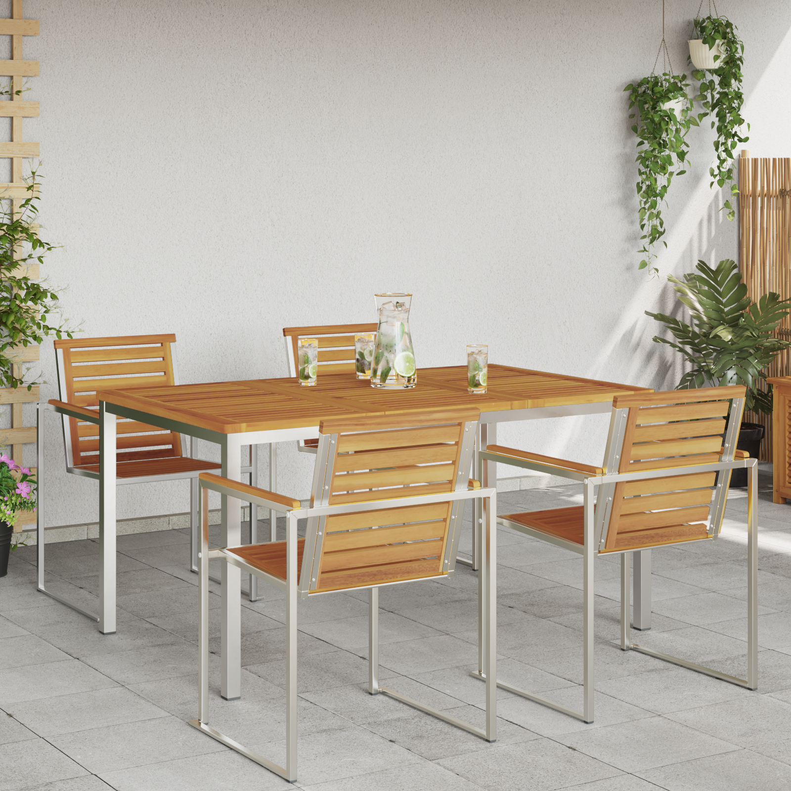 masă de dining 150x90x75 cm lemn masiv de acacia GartenMobel Dekor