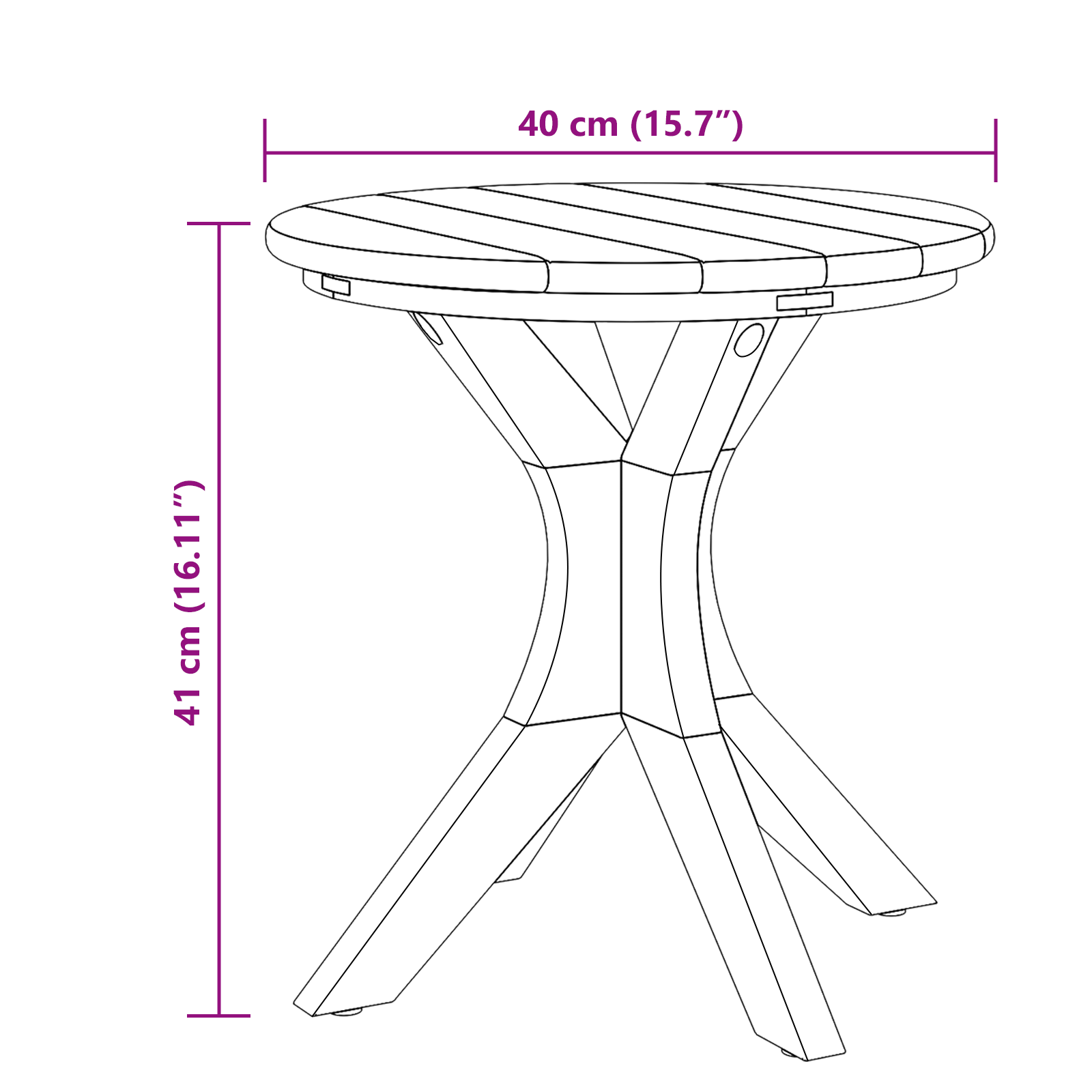Masă de grădină Ø40x41 cm Lemn Solid de Tec GartenMobel Dekor
