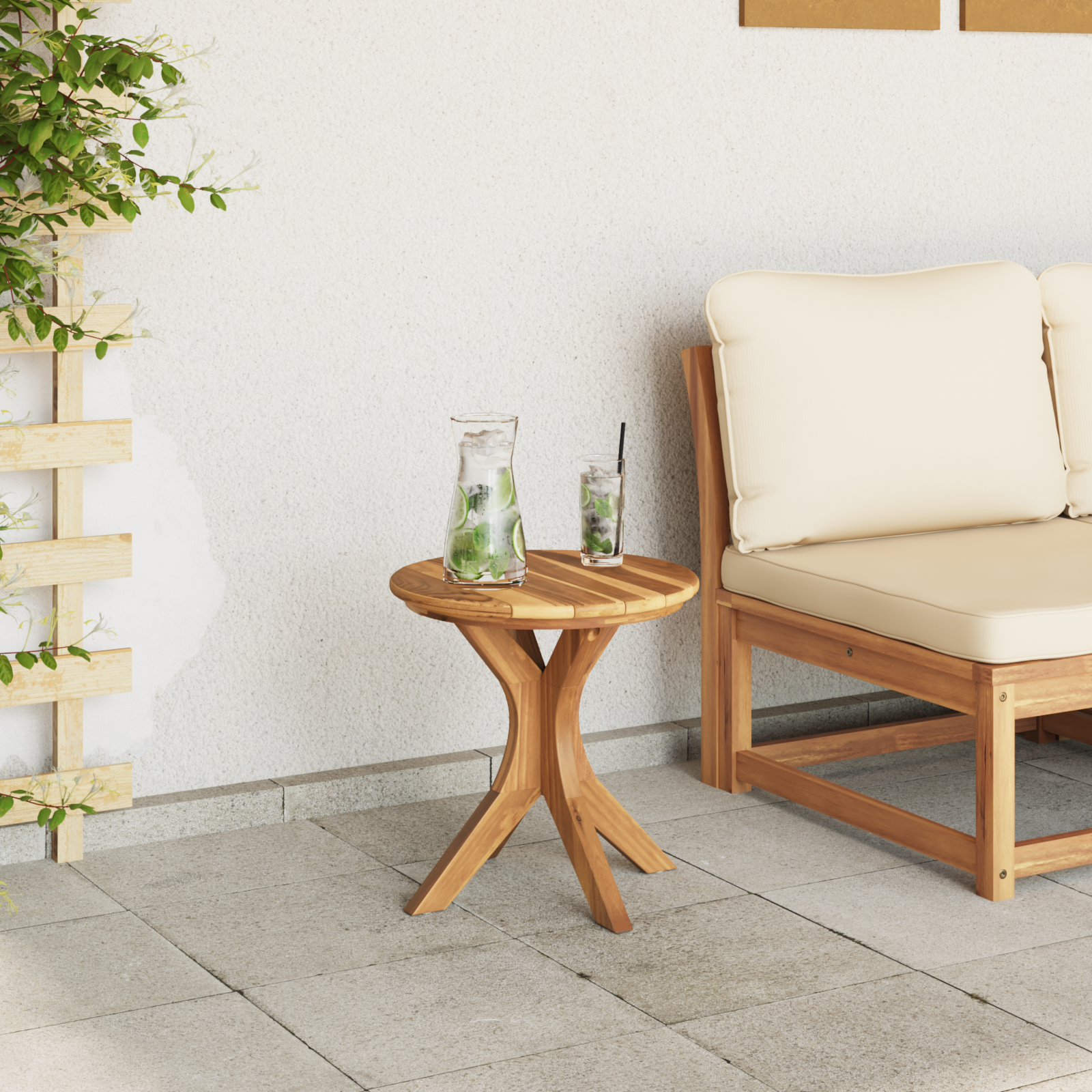 Masă de grădină Ø40x41 cm Lemn Solid de Tec GartenMobel Dekor