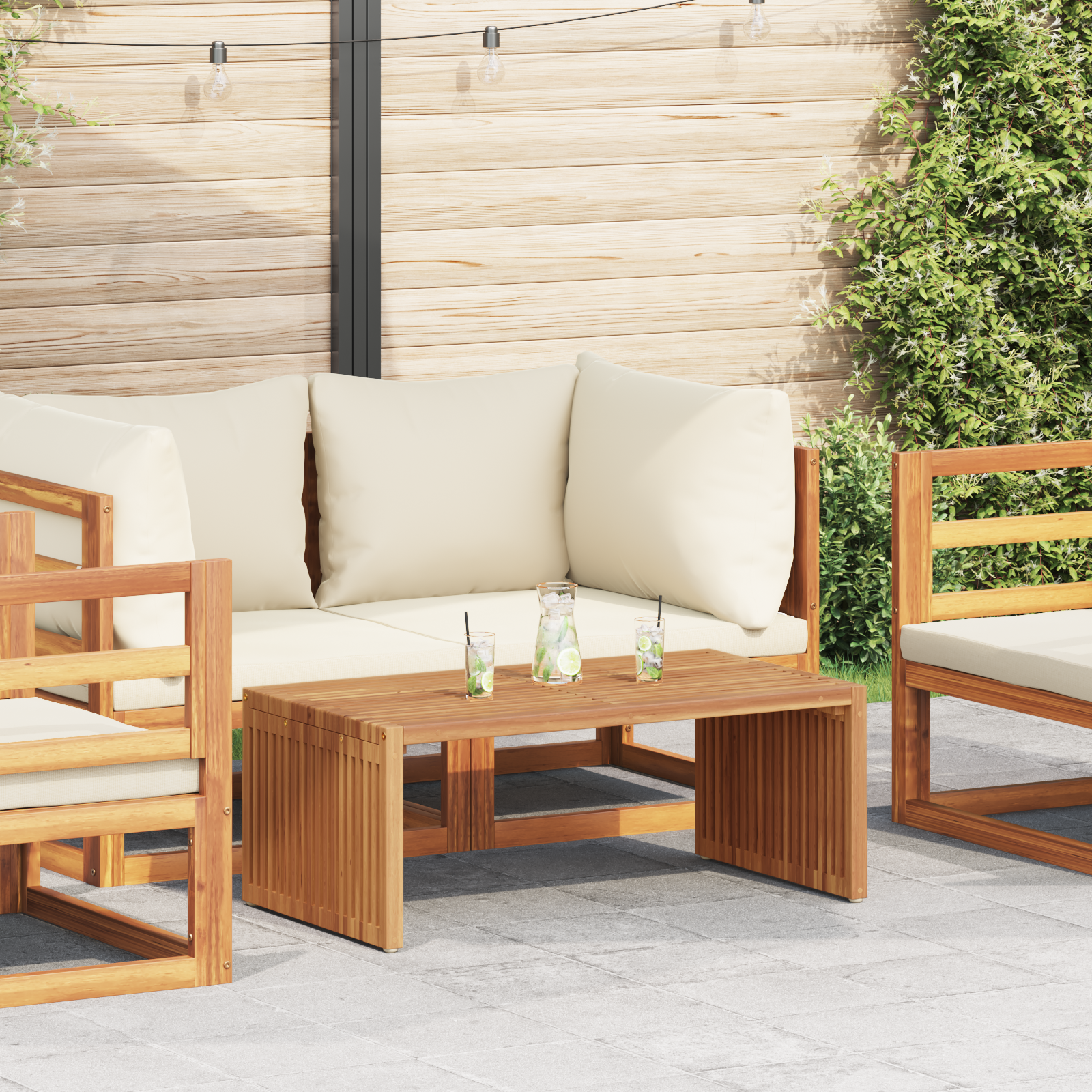 Masa laterală de grădină 90x49.7x36 cm Lemn solid de tec GartenMobel Dekor