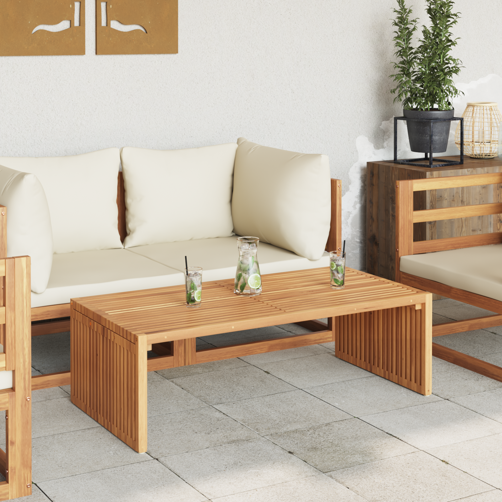 Masă laterală pentru grădină 110x55x35.5 cm Lemn masiv de tec GartenMobel Dekor
