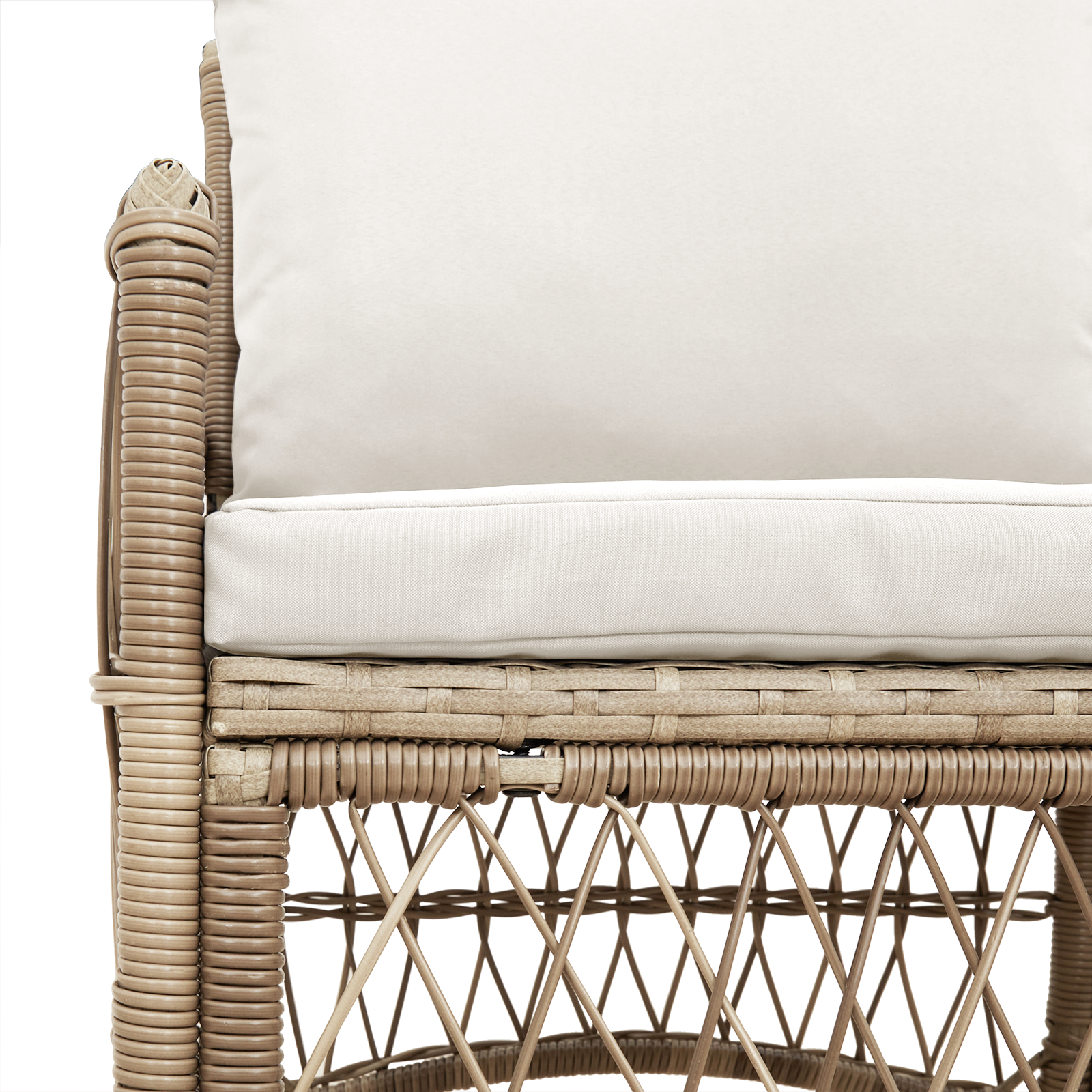 Scaun de grădină cu perne Bej 60x70x78 cm Ratan Polimer GartenMobel Dekor