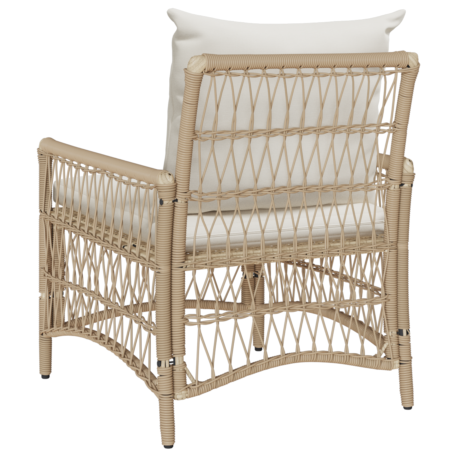 Scaun de grădină cu perne Bej 60x70x78 cm Ratan Polimer GartenMobel Dekor