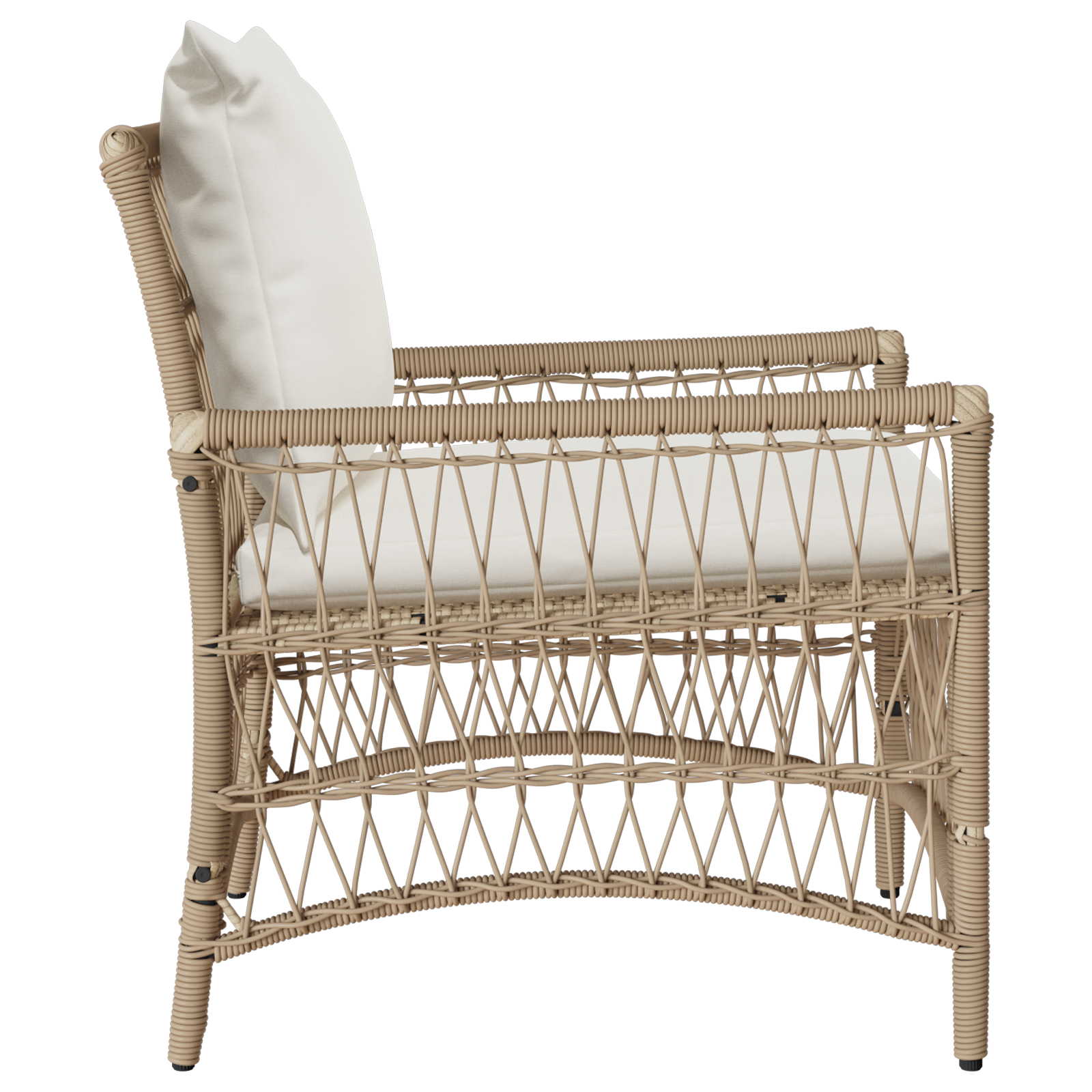Scaun de grădină cu perne Bej 60x70x78 cm Ratan Polimer GartenMobel Dekor
