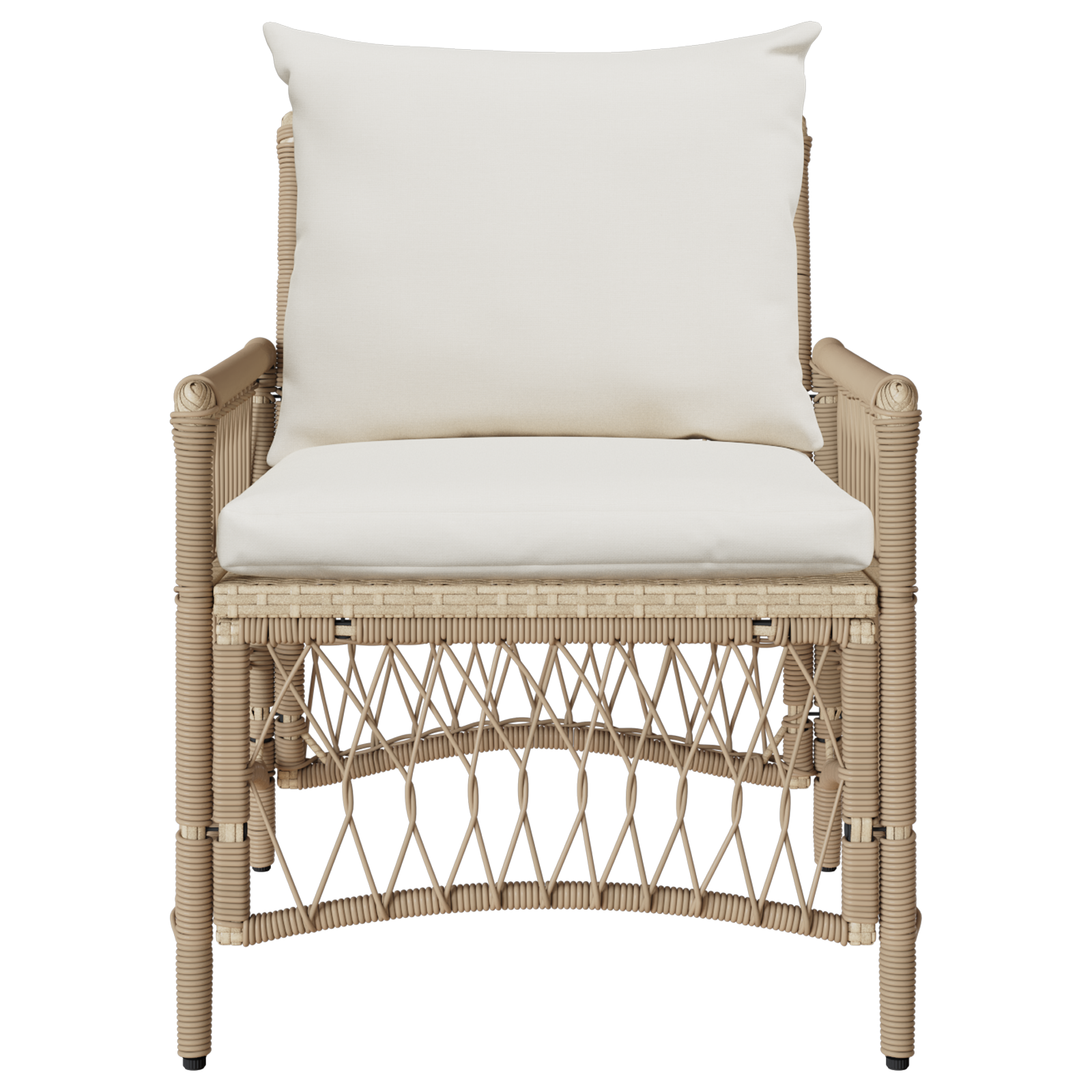 Scaun de grădină cu perne Bej 60x70x78 cm Ratan Polimer GartenMobel Dekor