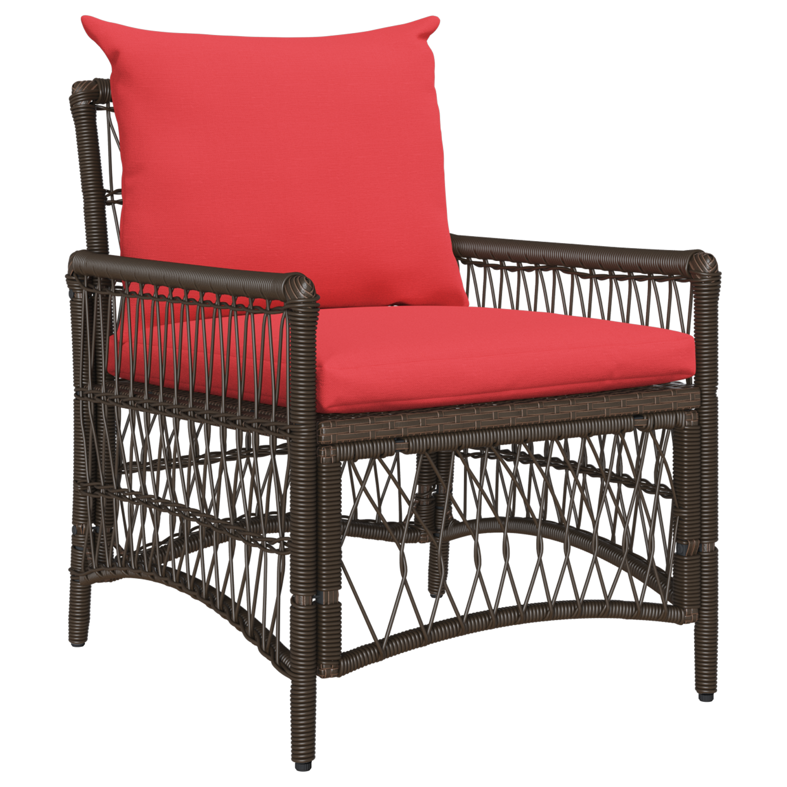 Scaun grădină cu perne maro 60x70x78 cm Ratan Poli GartenMobel Dekor