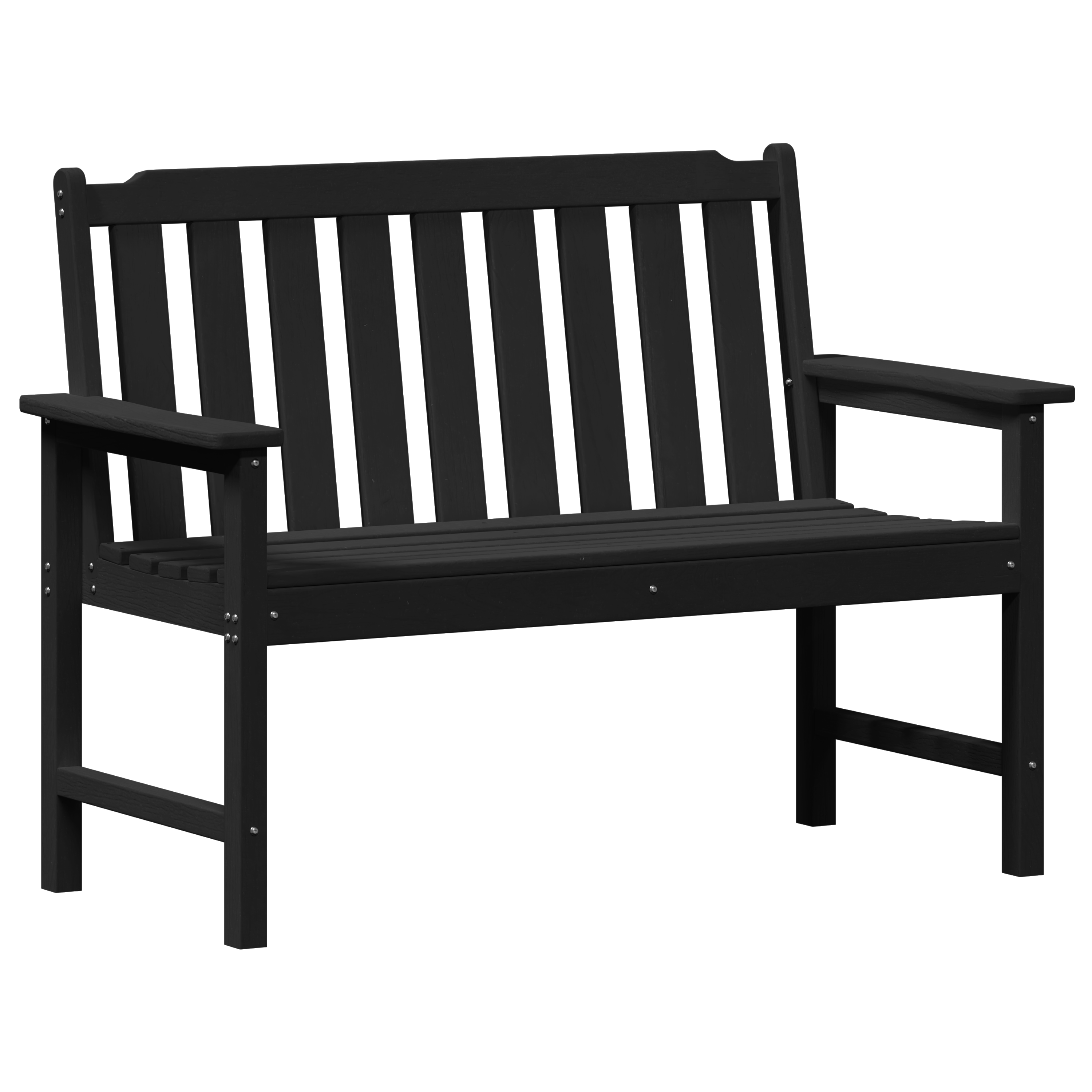 Bancă de grădină Neagră 120 cm HDPE GartenMobel Dekor
