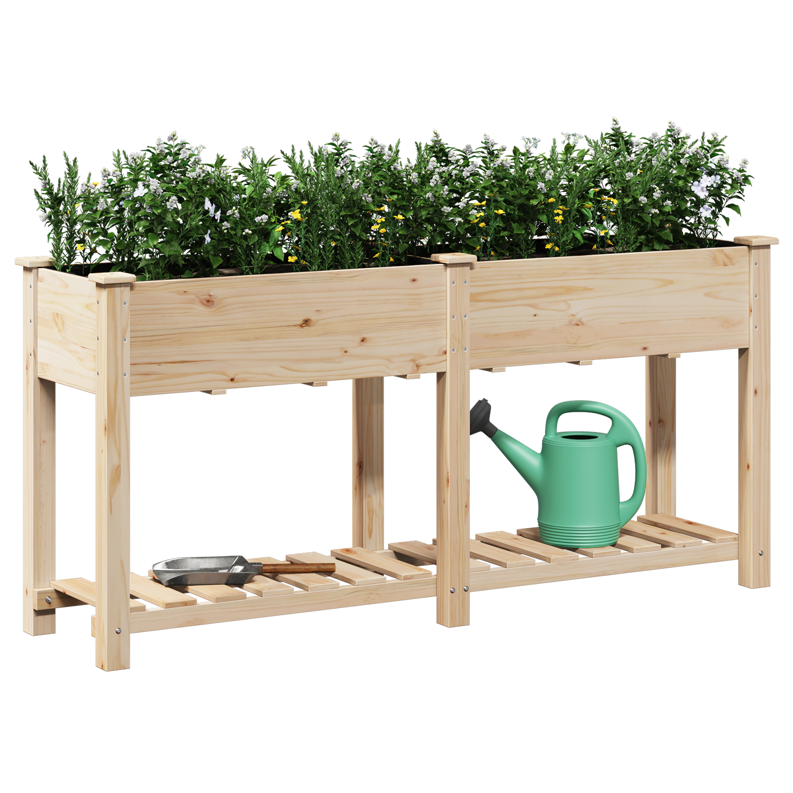 Jardinian cu Raft 161x43x76 cm Lemn Masiv de Pini GartenMobel Dekor