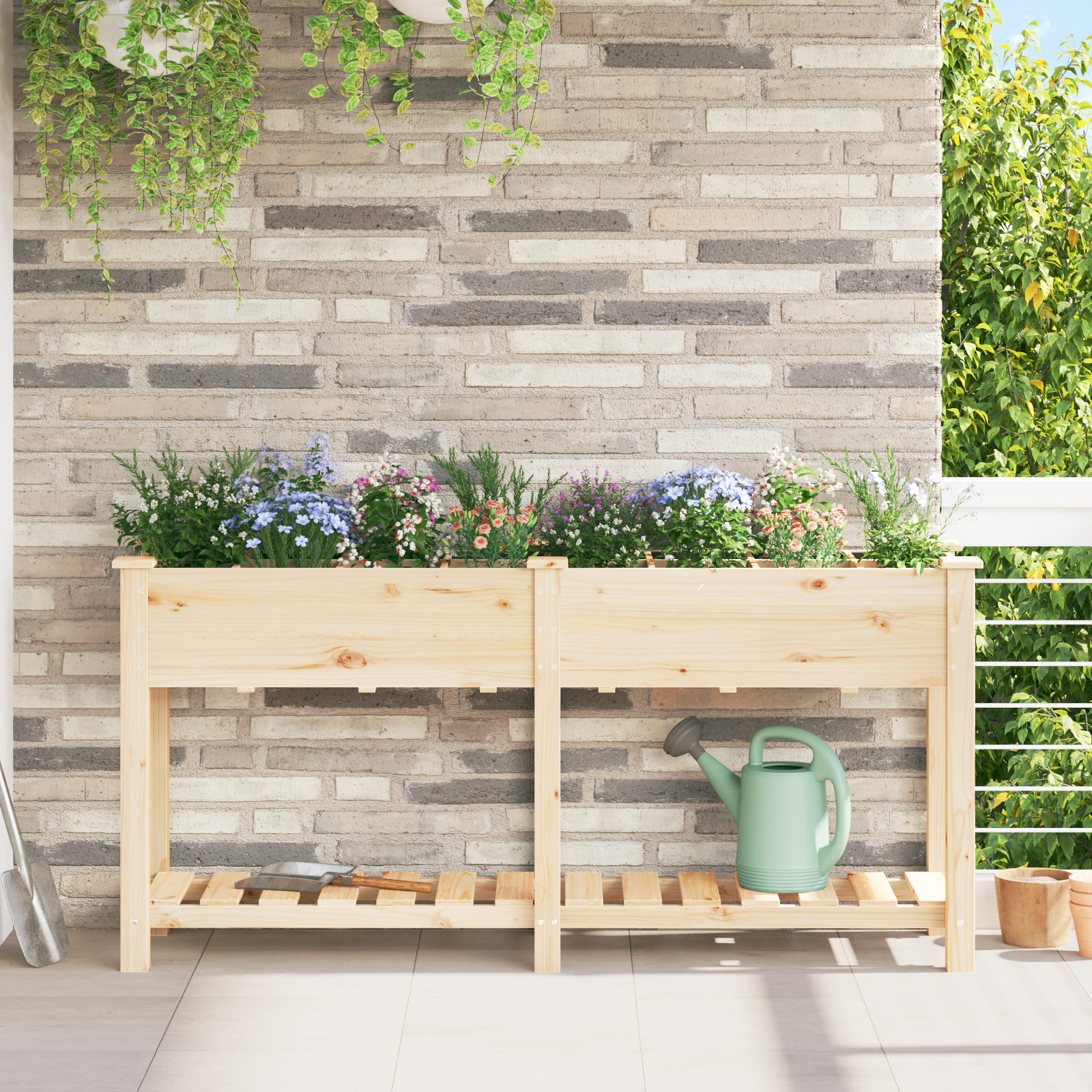 Jardiniere cu Grile 161x43x76 cm Lemn masiv de pin GartenMobel Dekor