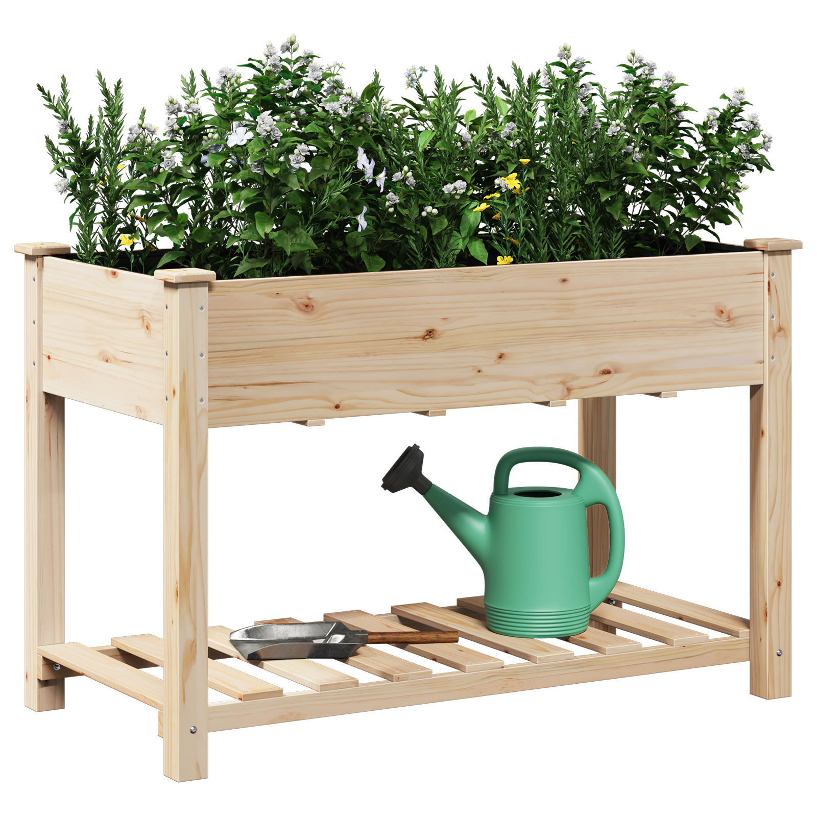 Jardiniere cu Raft 115x59x76 cm Lemn Solid de Brad GartenMobel Dekor