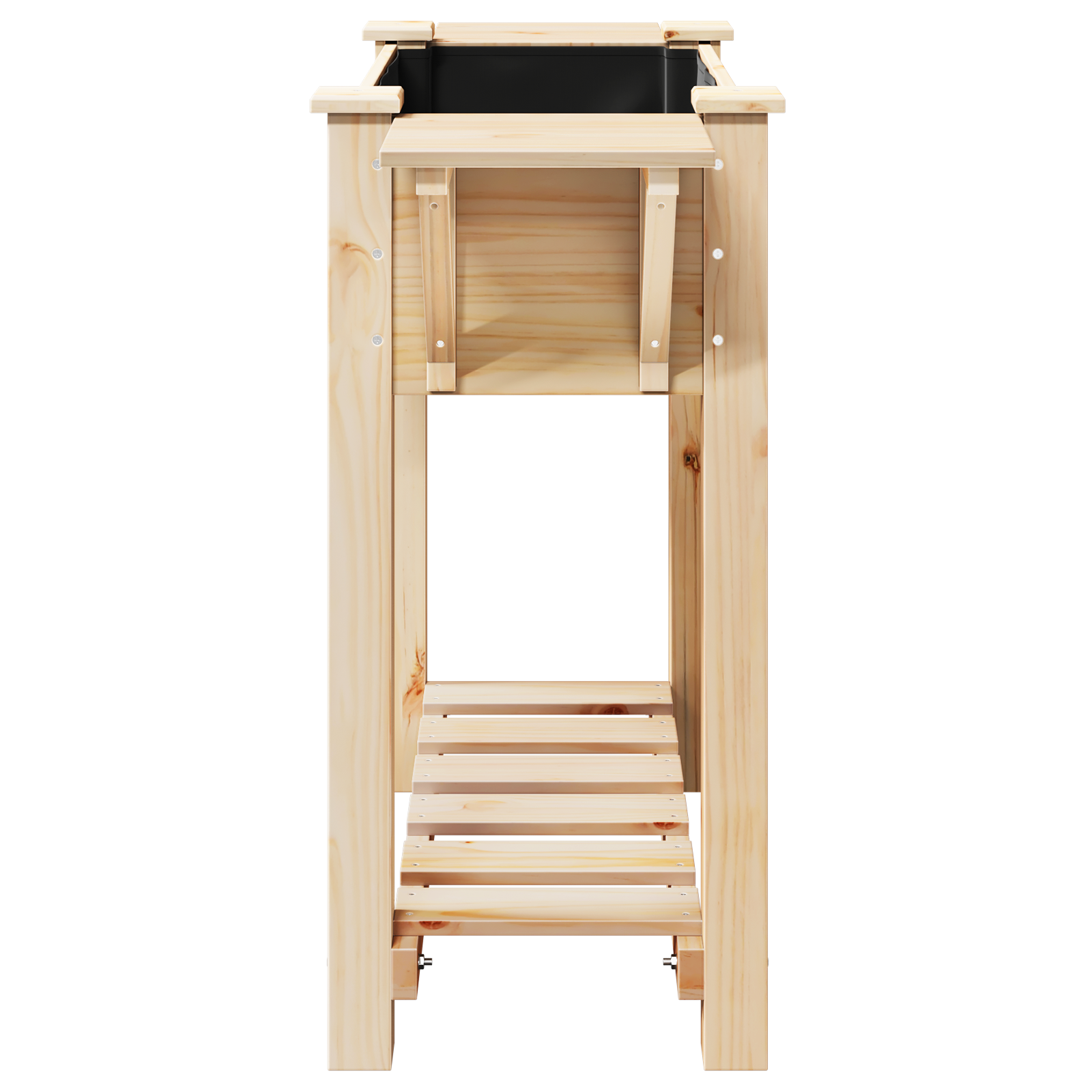 Jardiniere cu Rafturi 111x37x76 cm Lemn Masiv de Pin GartenMobel Dekor