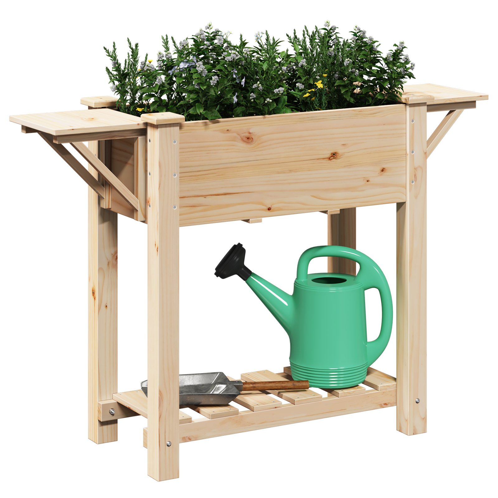 Jardiniere cu Rafturi 111x37x76 cm Lemn Masiv de Pin GartenMobel Dekor