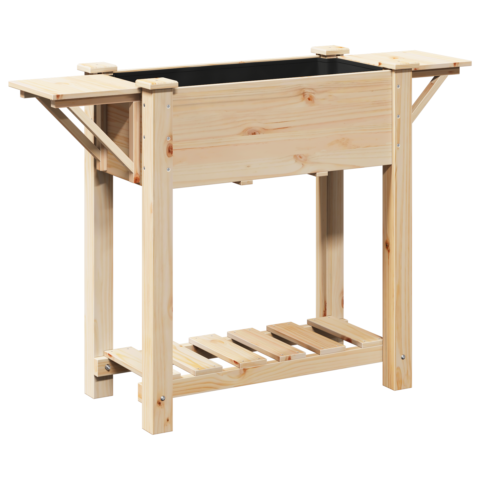 Jardiniere cu Rafturi 111x37x76 cm Lemn Masiv de Pin GartenMobel Dekor
