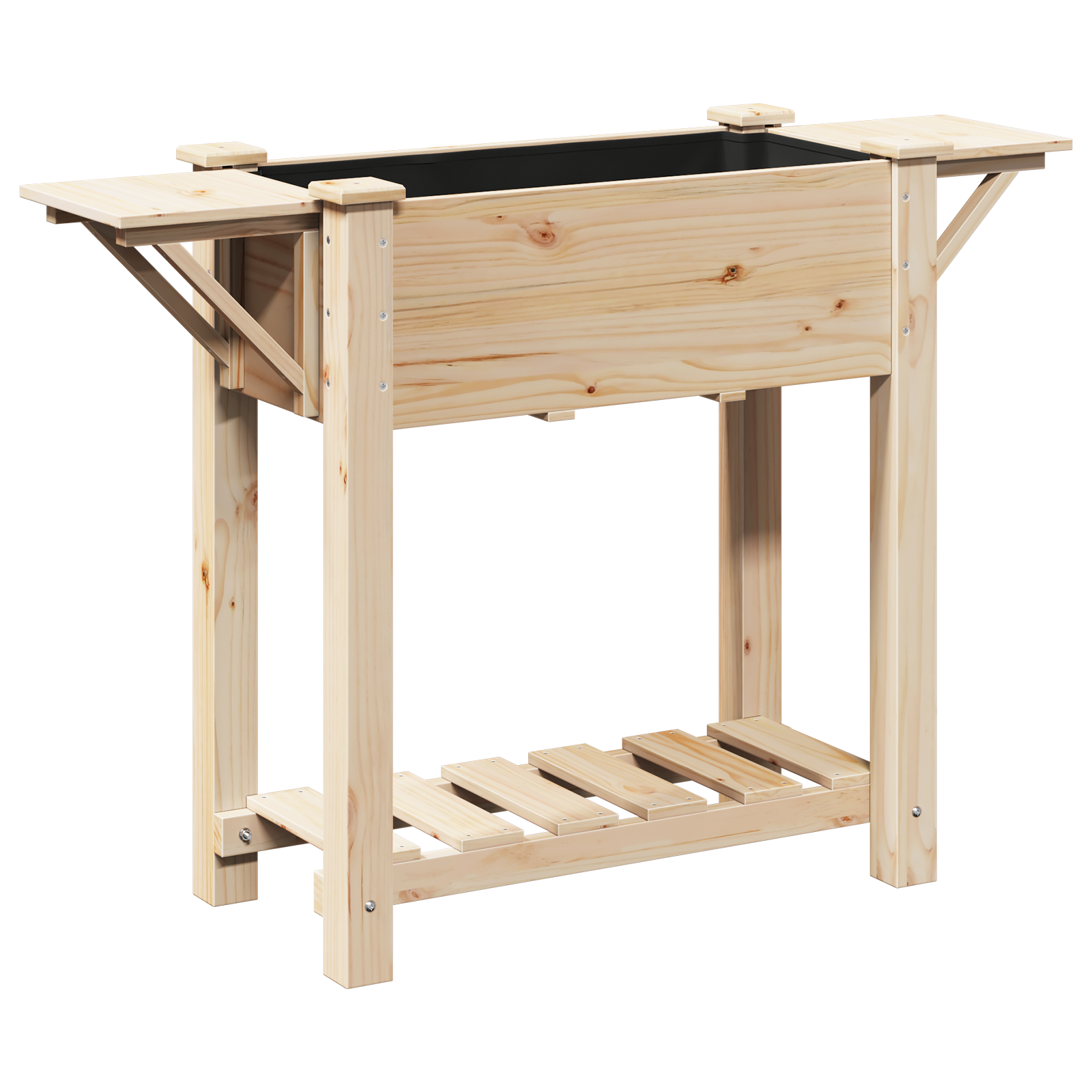 Jardiniere cu Rafturi 111x37x76 cm Lemn Masiv de Pin GartenMobel Dekor