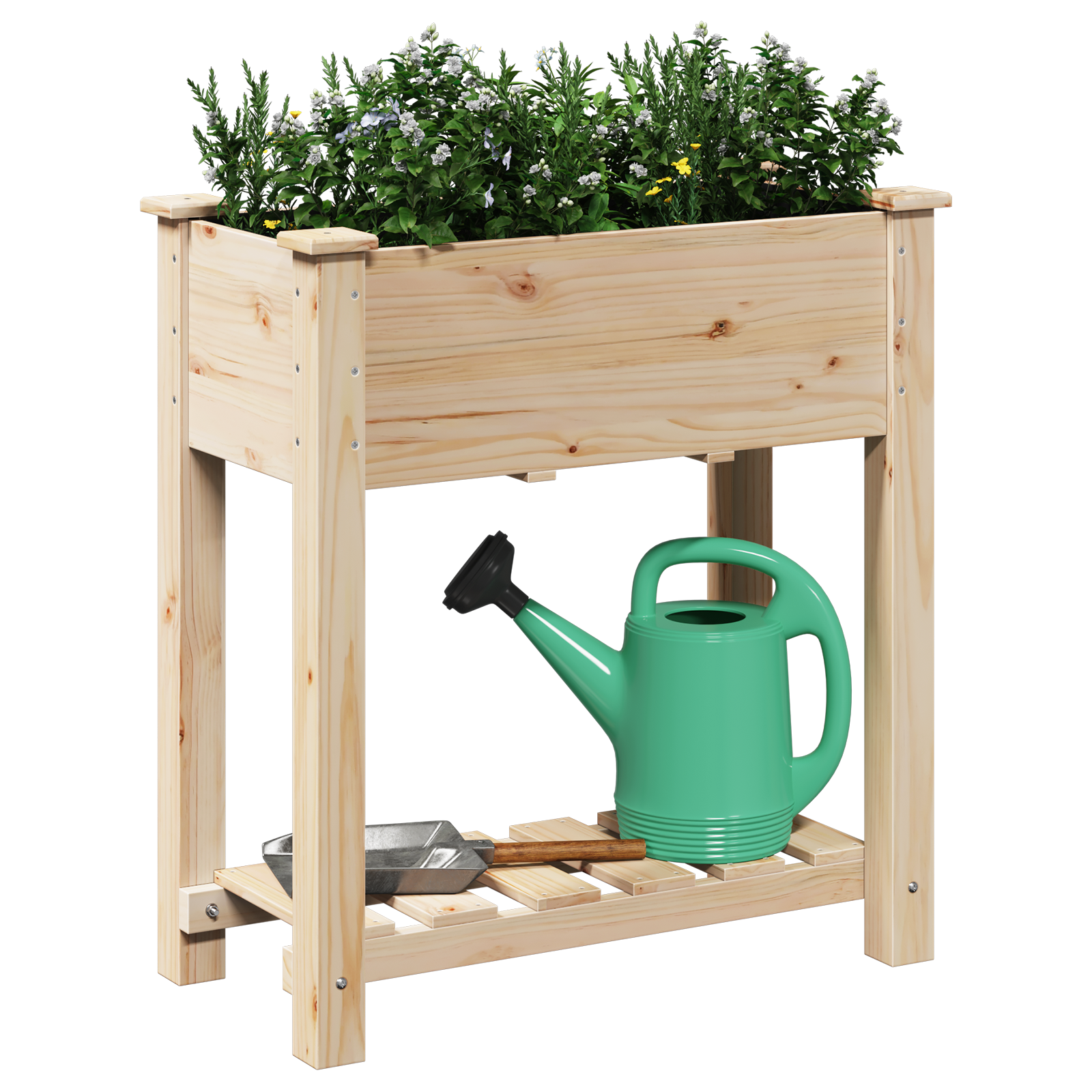 Jardiniere cu raft 71x37x76 cm Lemn masiv de brad GartenMobel Dekor
