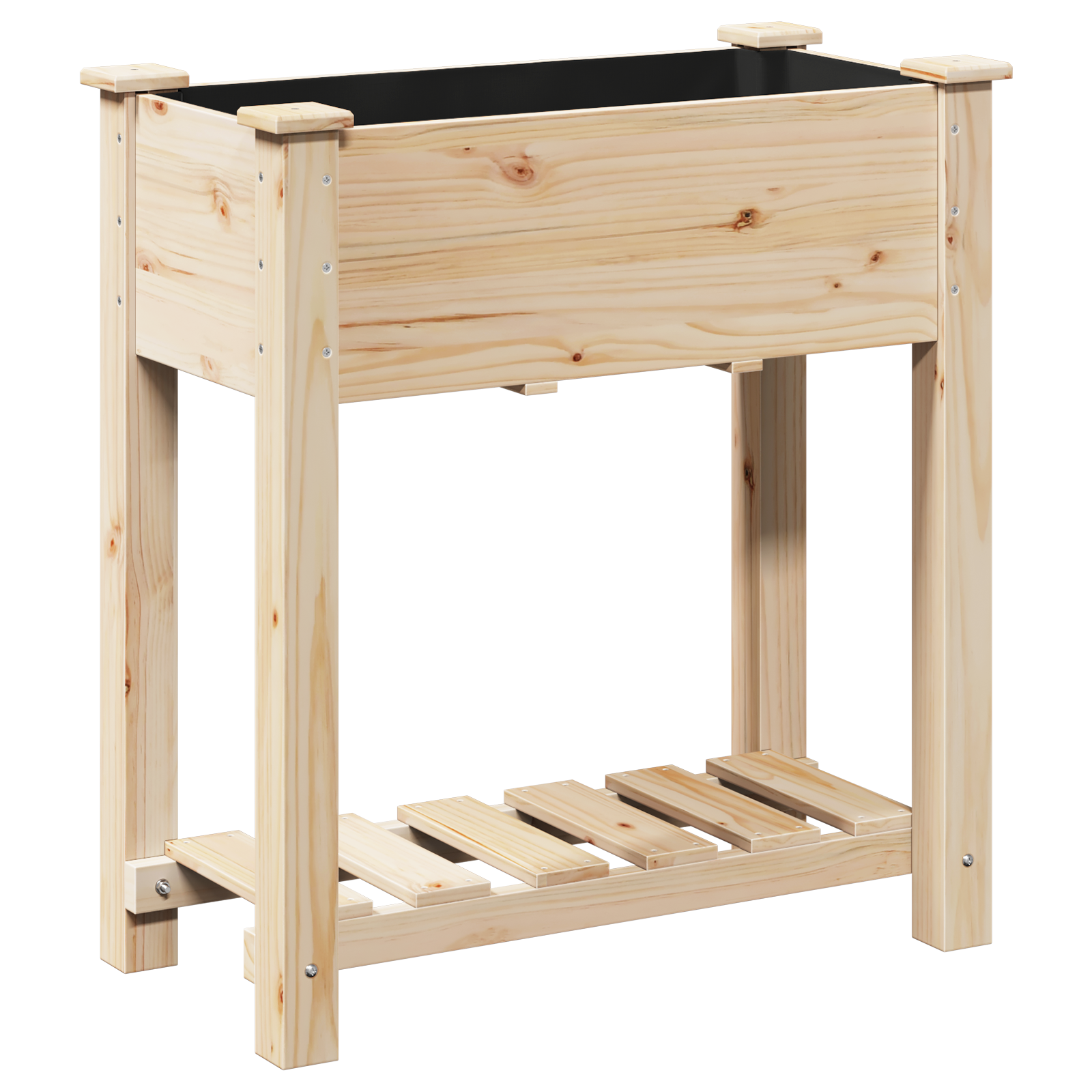 Jardiniere cu raft 71x37x76 cm Lemn masiv de brad GartenMobel Dekor