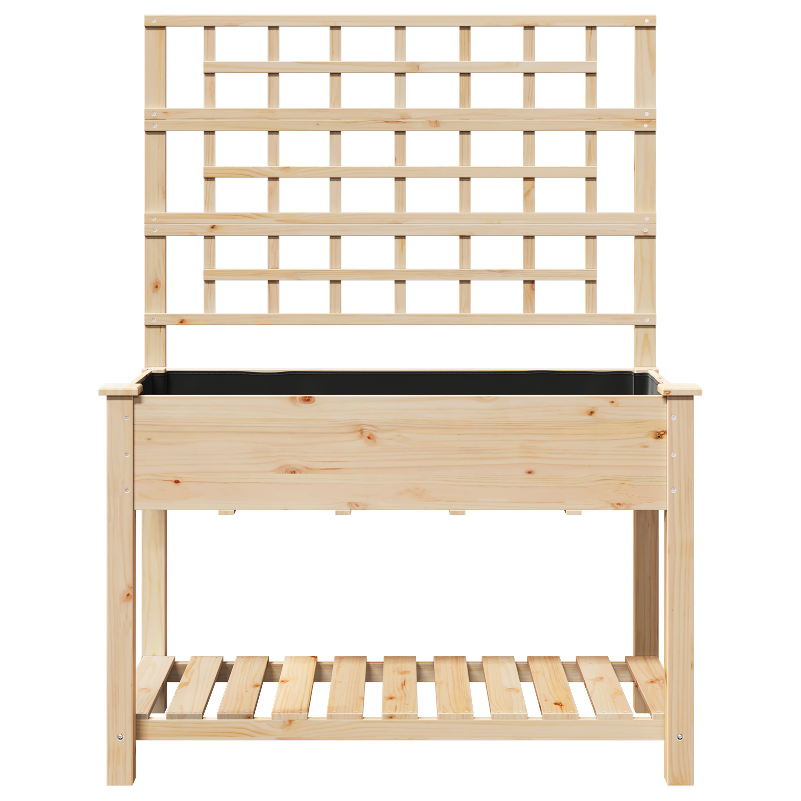Jardiniere cu trellis și raft 115x59x152 cm Lemn solid de brad GartenMobel Dekor