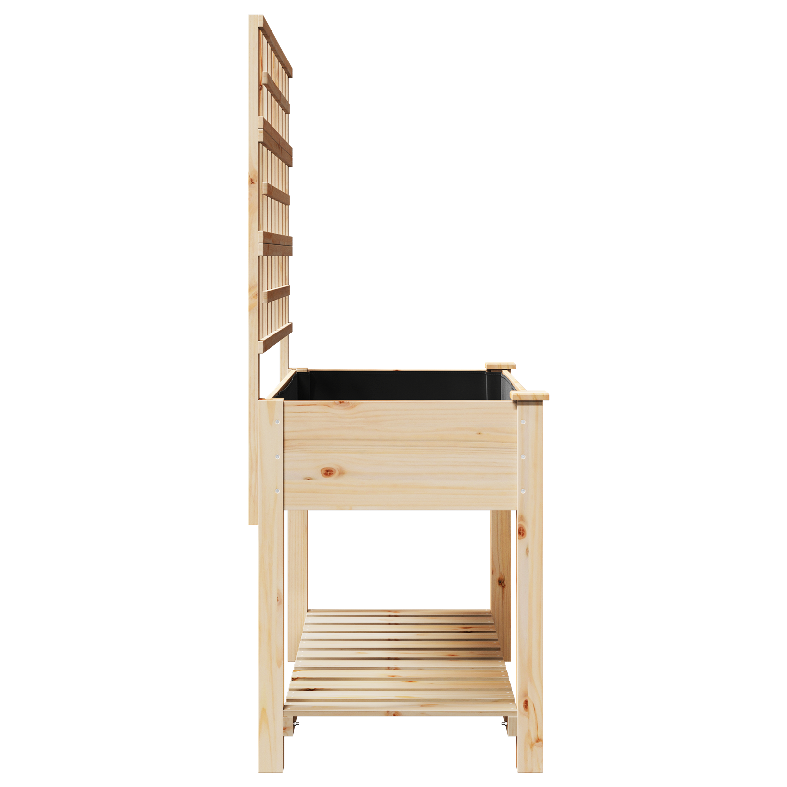 Jardiniere cu trellis și raft 115x59x152 cm Lemn solid de brad GartenMobel Dekor