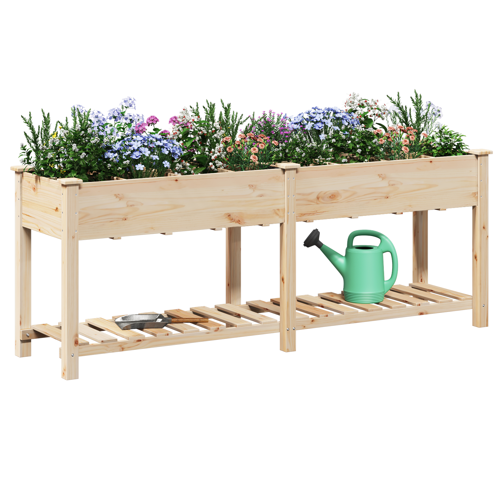 Jardiniere de grădină cu grile 203x53x76 cm Lemn masiv de brad GartenMobel Dekor