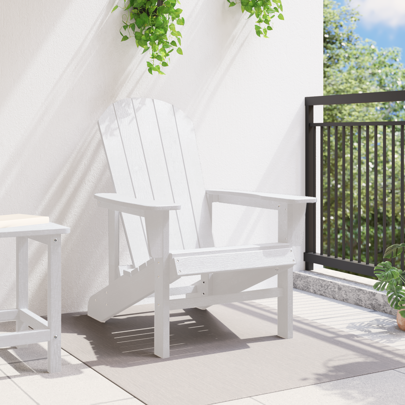 Scaun Adirondack Alb 74x82x91 cm HDPE GartenMobel Dekor