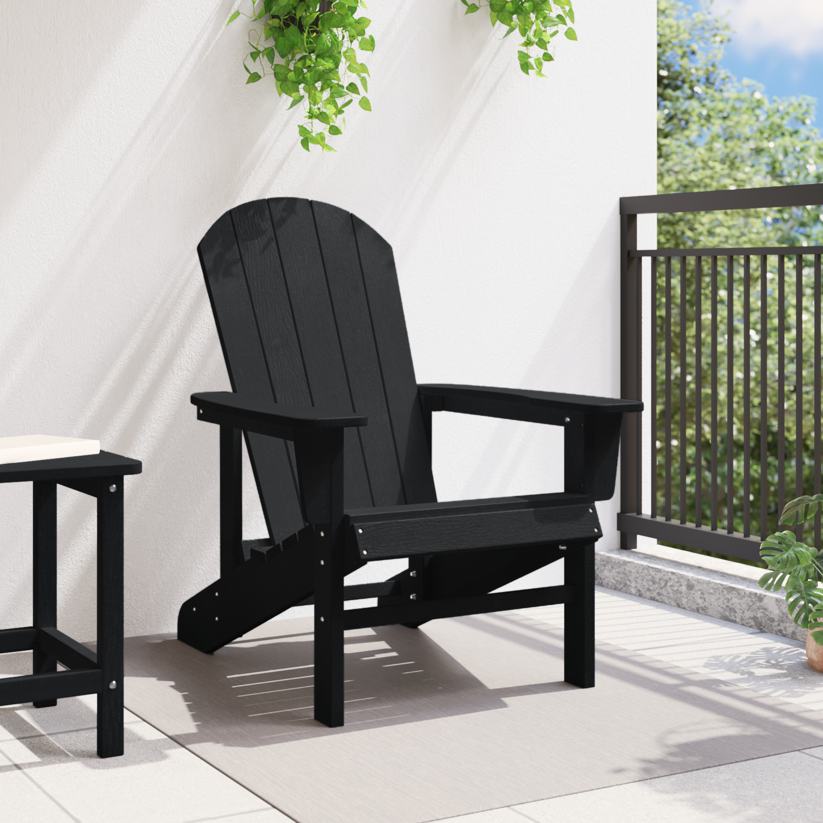 Scaun Adirondack Negru 74x82x91 cm HDPE GartenMobel Dekor