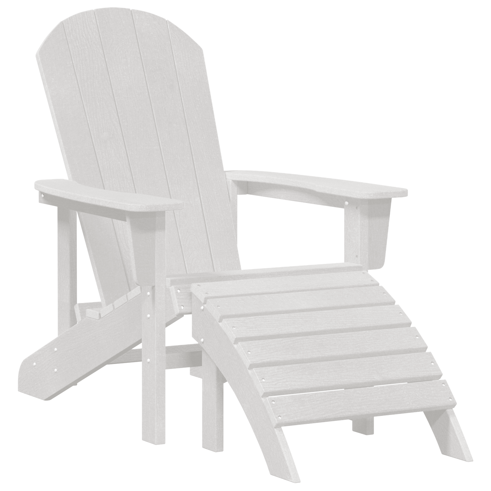 Scaun Adirondack cu suport pentru picioare Alb HDPE GartenMobel Dekor