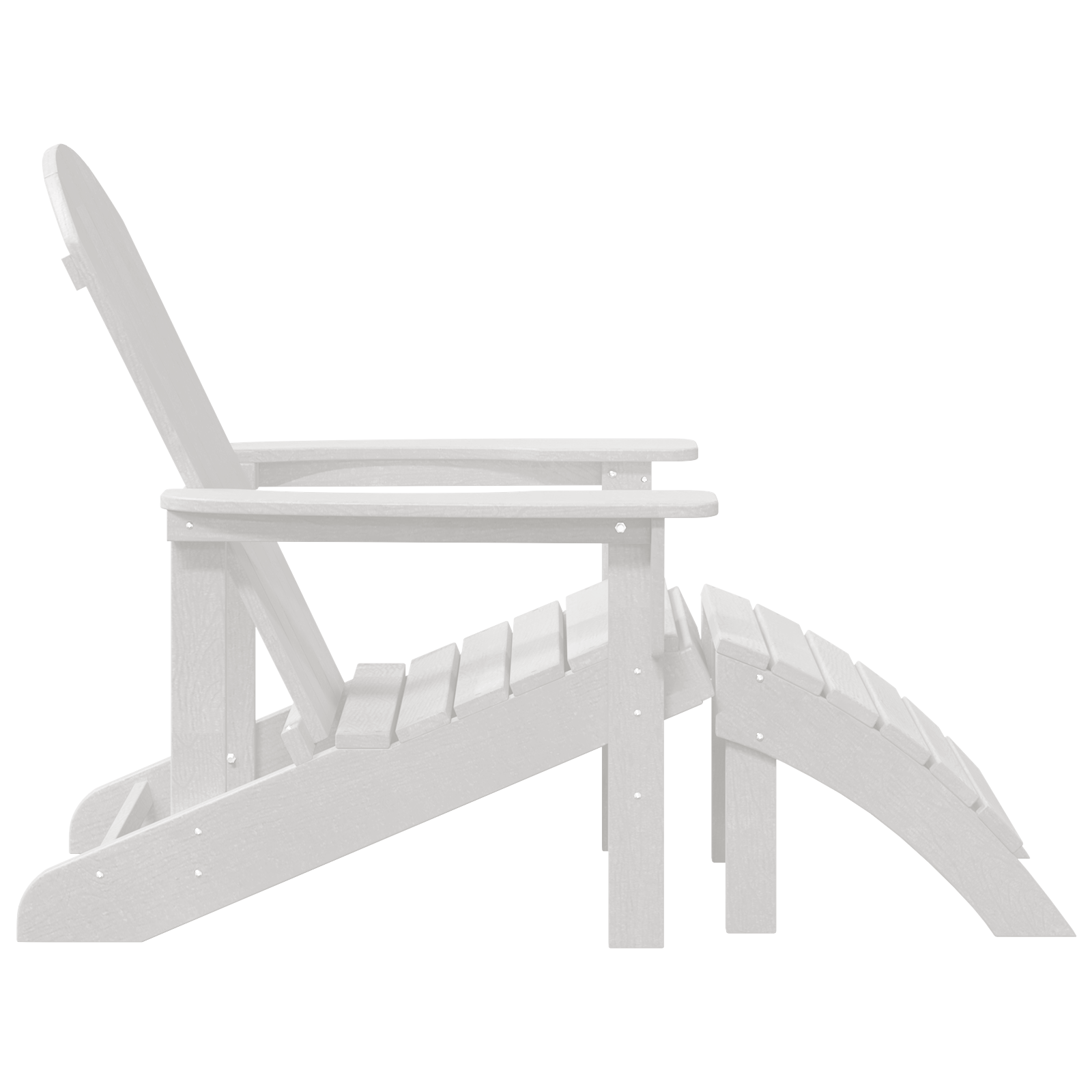 Scaun Adirondack cu suport pentru picioare Alb HDPE GartenMobel Dekor