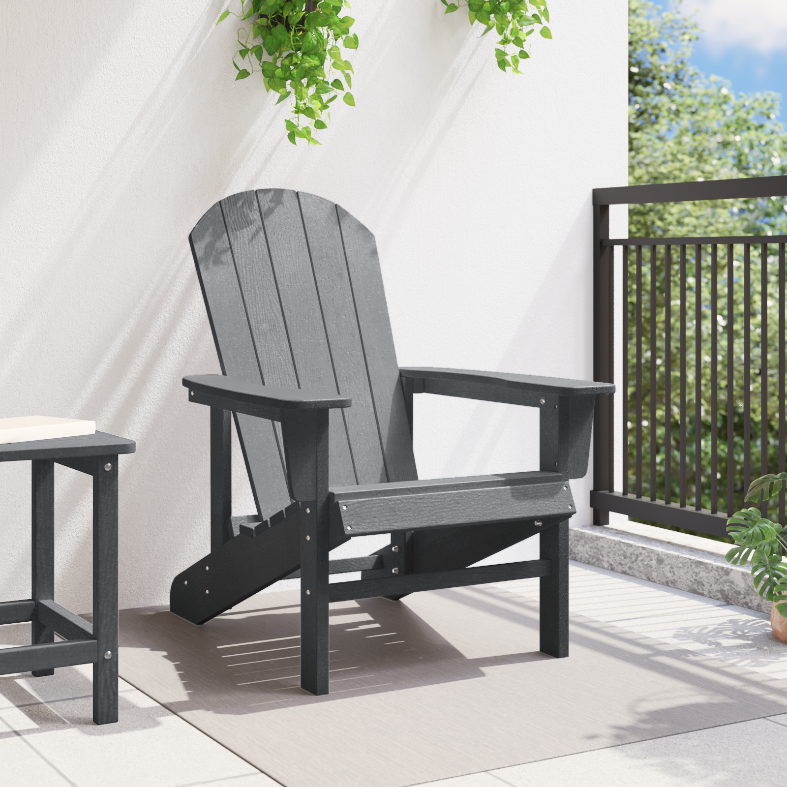 Scaun Adirondack gri deschis 74x82x91 cm HDPE GartenMobel Dekor