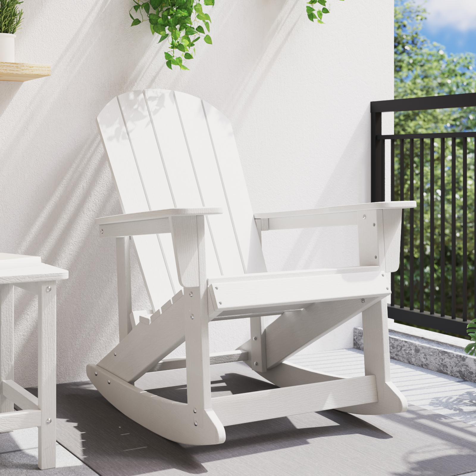 Scaun de Balamuc Adirondack Alb 73.5x92x90 cm HDPE GartenMobel Dekor