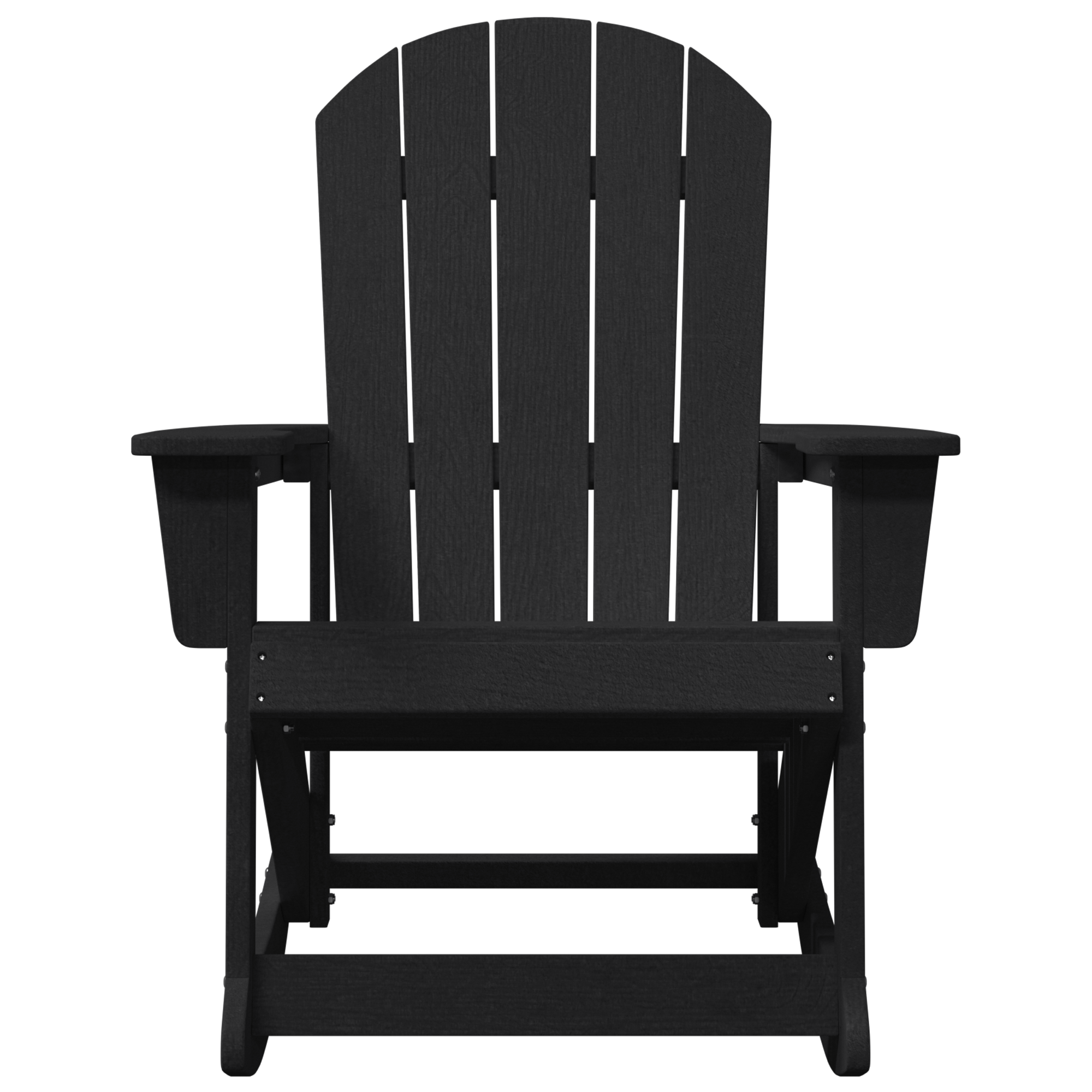 Scaun rocking Adirondack Negru 73.5x92x90 cm HDPE GartenMobel Dekor