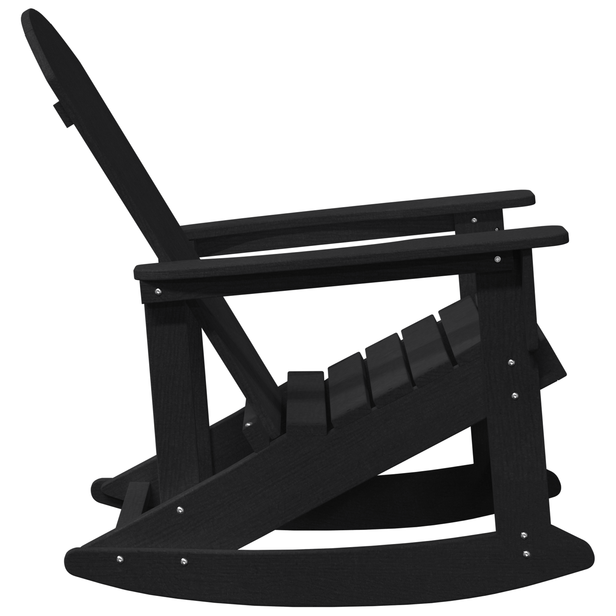 Scaun rocking Adirondack Negru 73.5x92x90 cm HDPE GartenMobel Dekor
