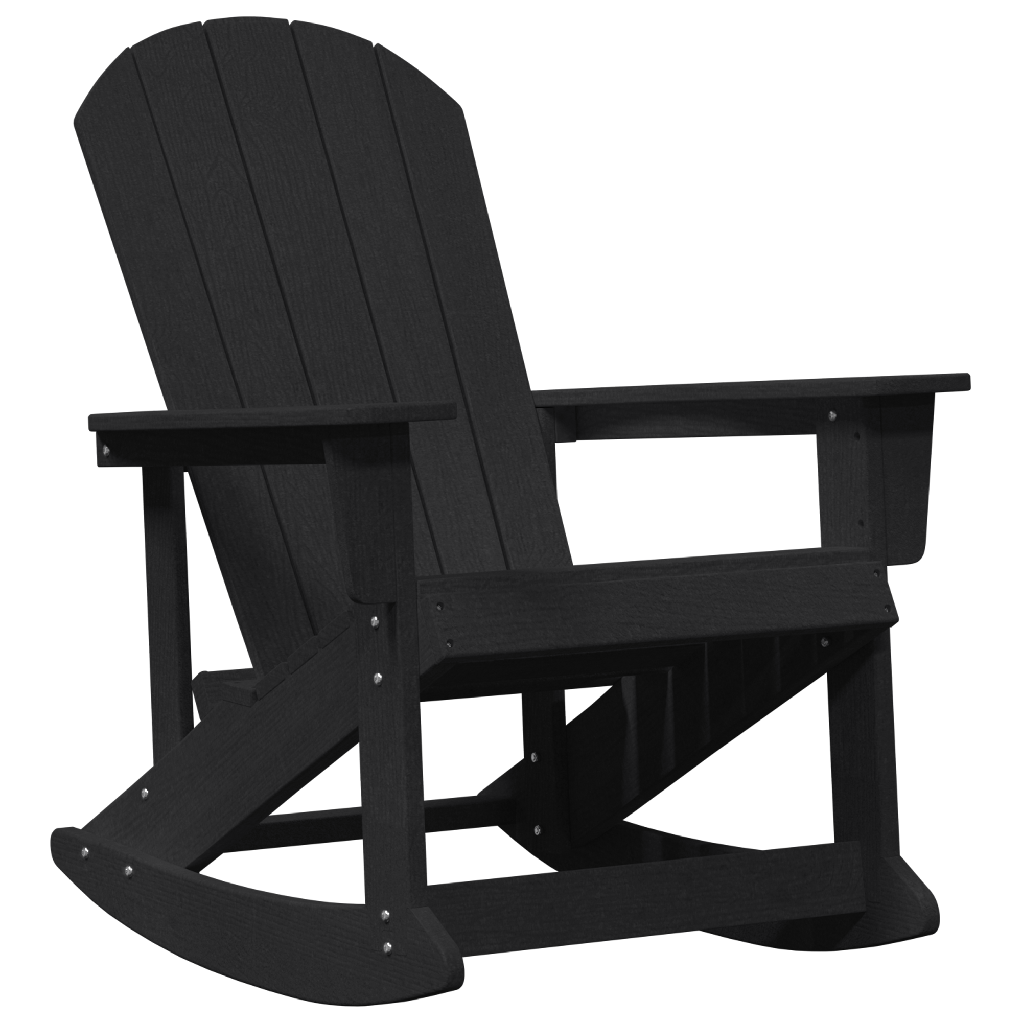 Scaun rocking Adirondack Negru 73.5x92x90 cm HDPE GartenMobel Dekor