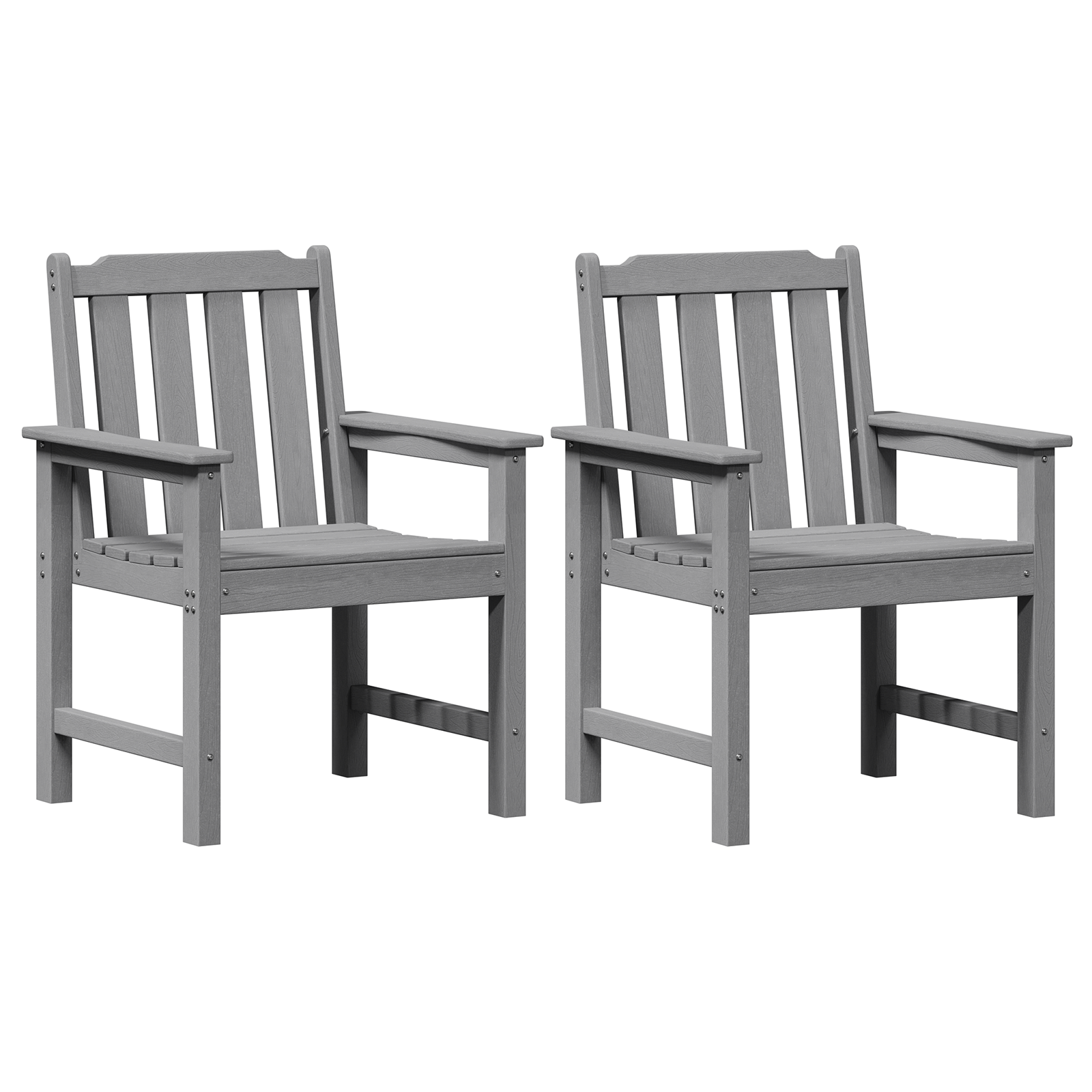 Scaune de dining 2 buc Gri deschis HDPE GartenMobel Dekor