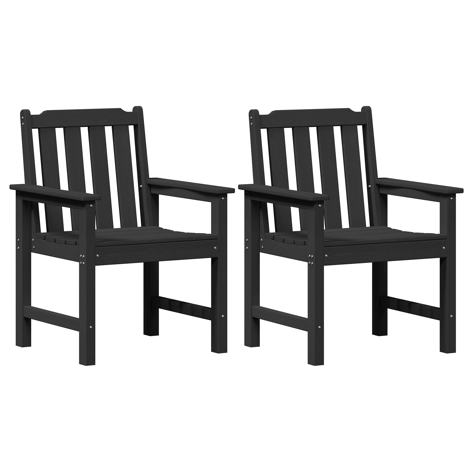 Scaune de dining 2 buc Negru HDPE GartenMobel Dekor