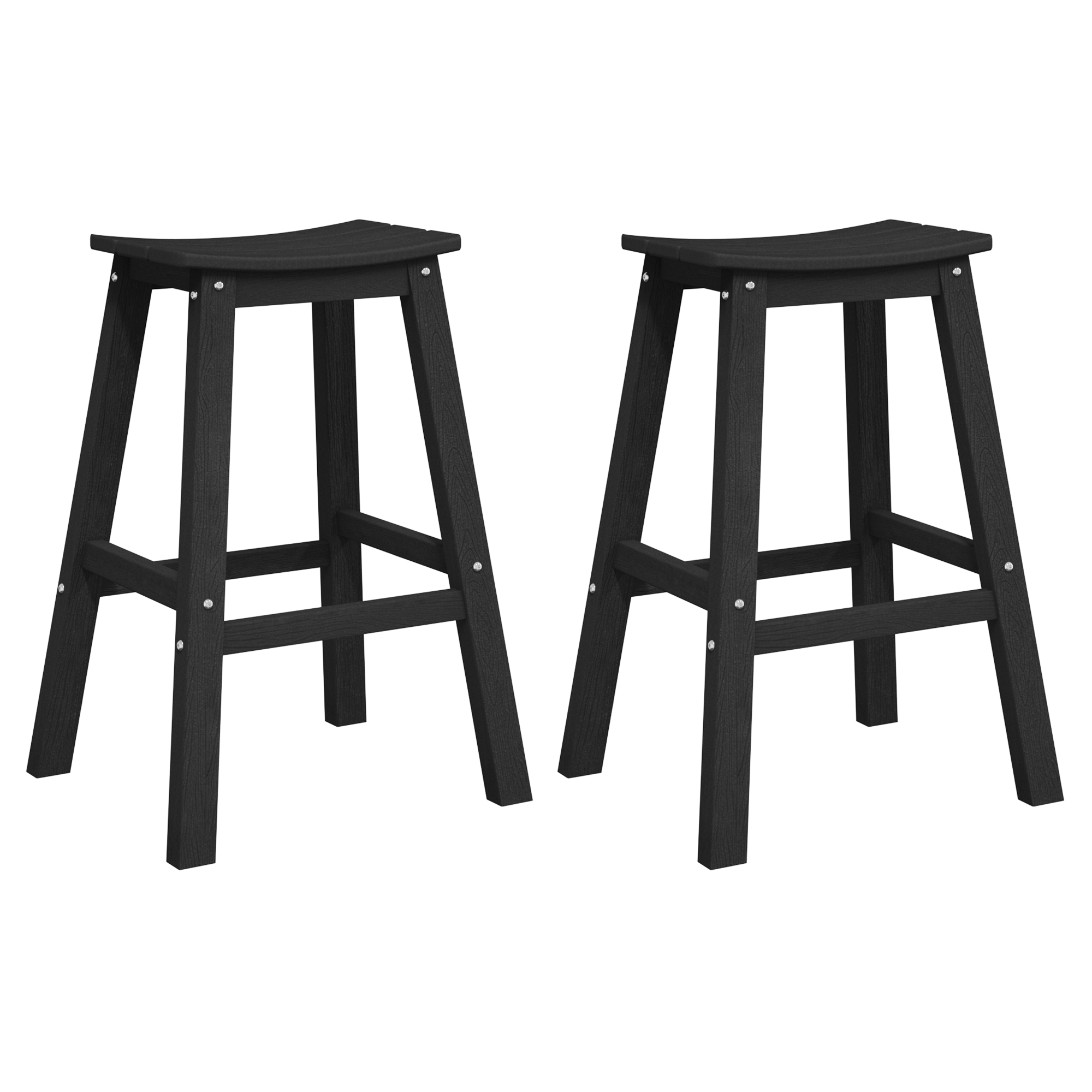 Taburete Bar 2 pcs Negru HDPE GartenMobel Dekor