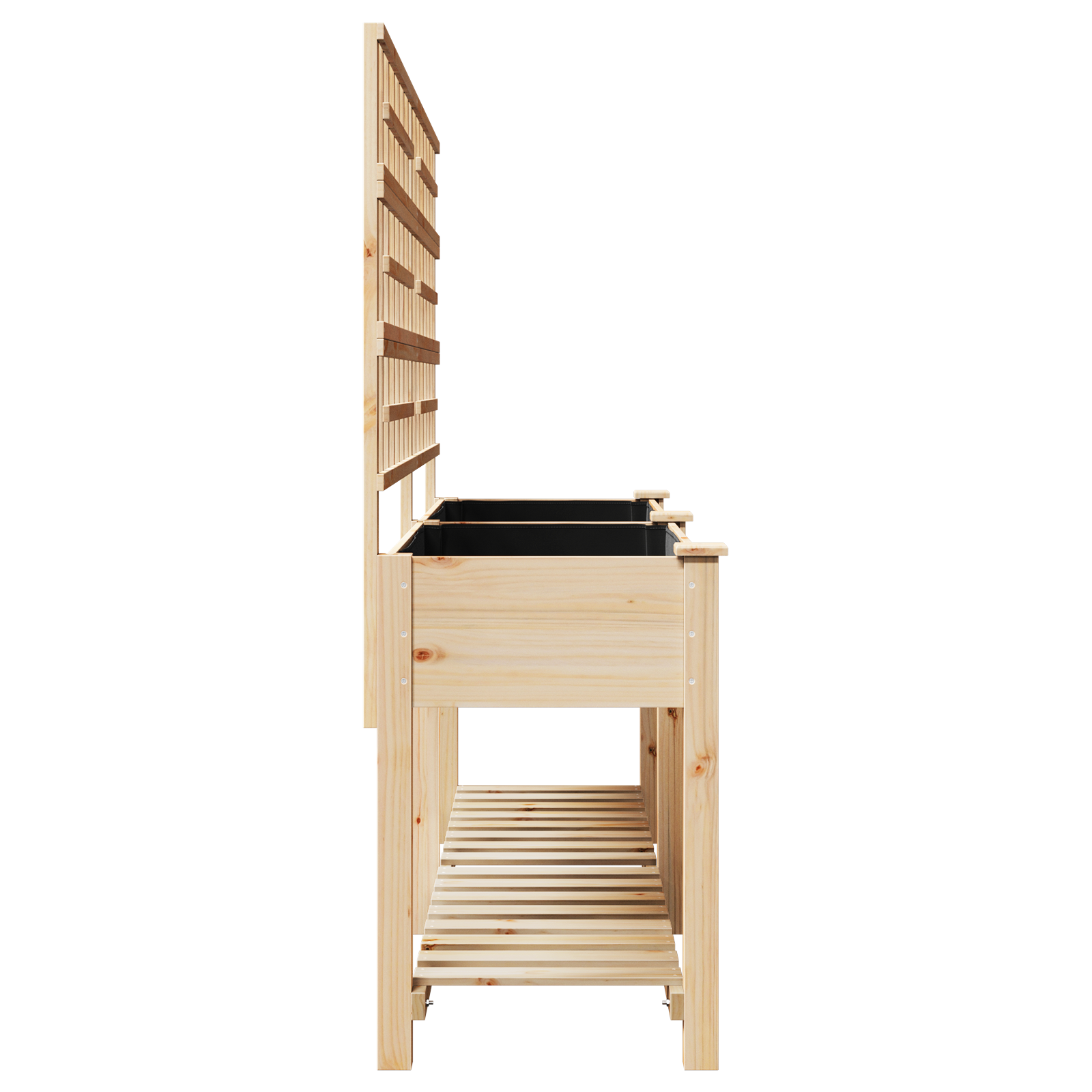 Gradină Jardiniere  cu Trellis și Raft 203x53x152 cm Lemn Masiv de Brad GartenMobel Dekor