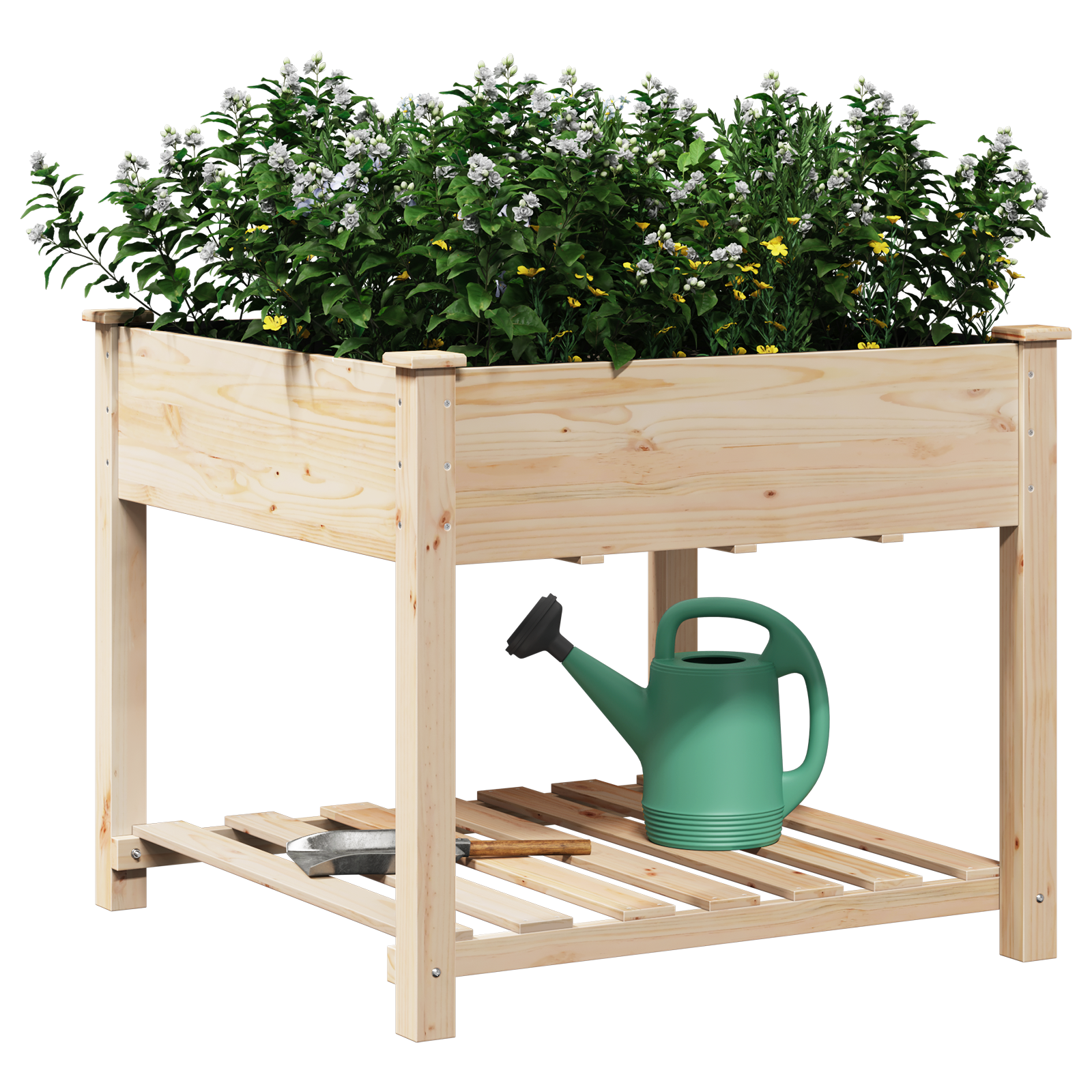 Jardinieră  cu raft 90x90x76 cm Lemn masiv de pin GartenMobel Dekor