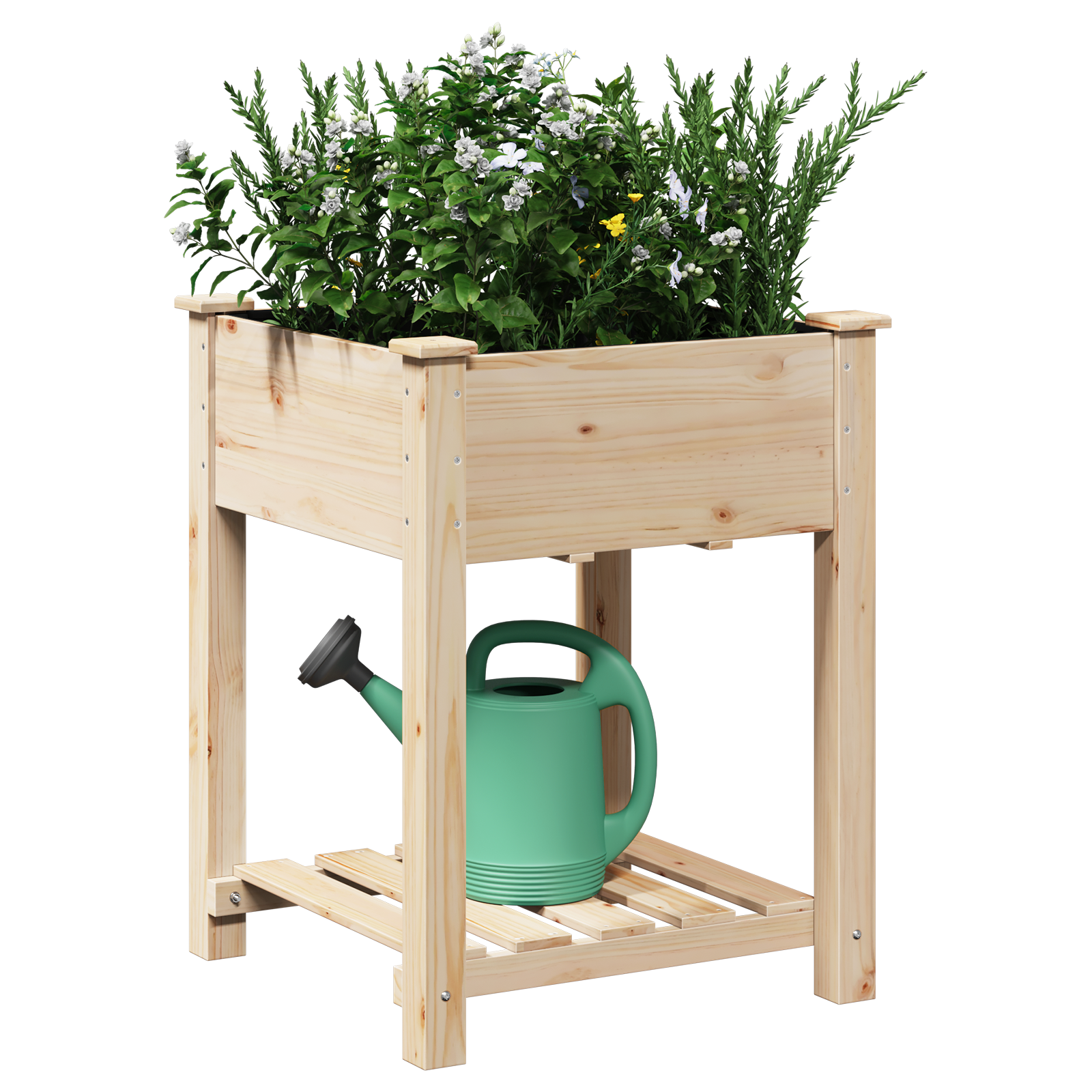 Jardiniere  cu raft 60x60x76 cm din lemn masiv de pin GartenMobel Dekor