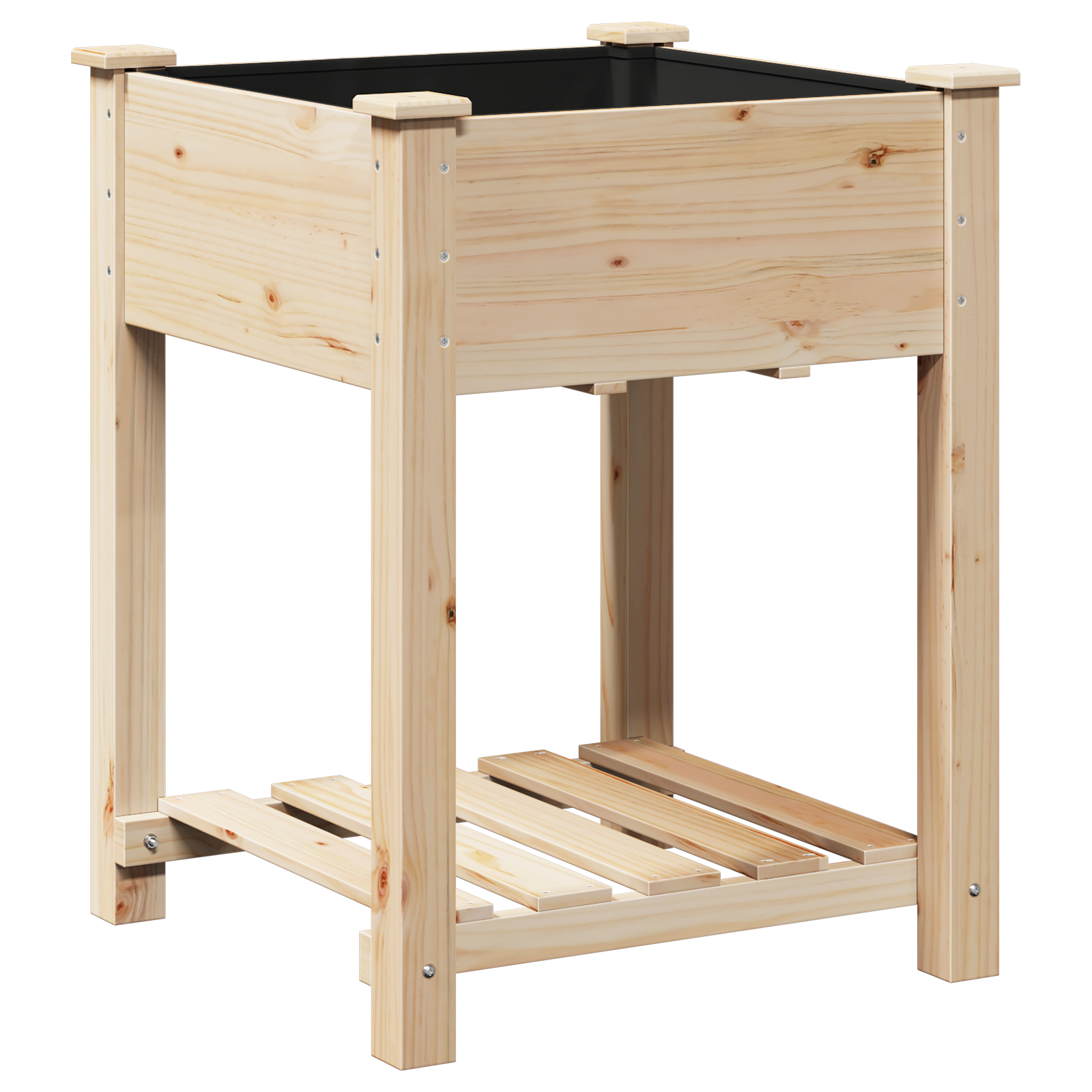 Jardiniere  cu raft 60x60x76 cm din lemn masiv de pin GartenMobel Dekor
