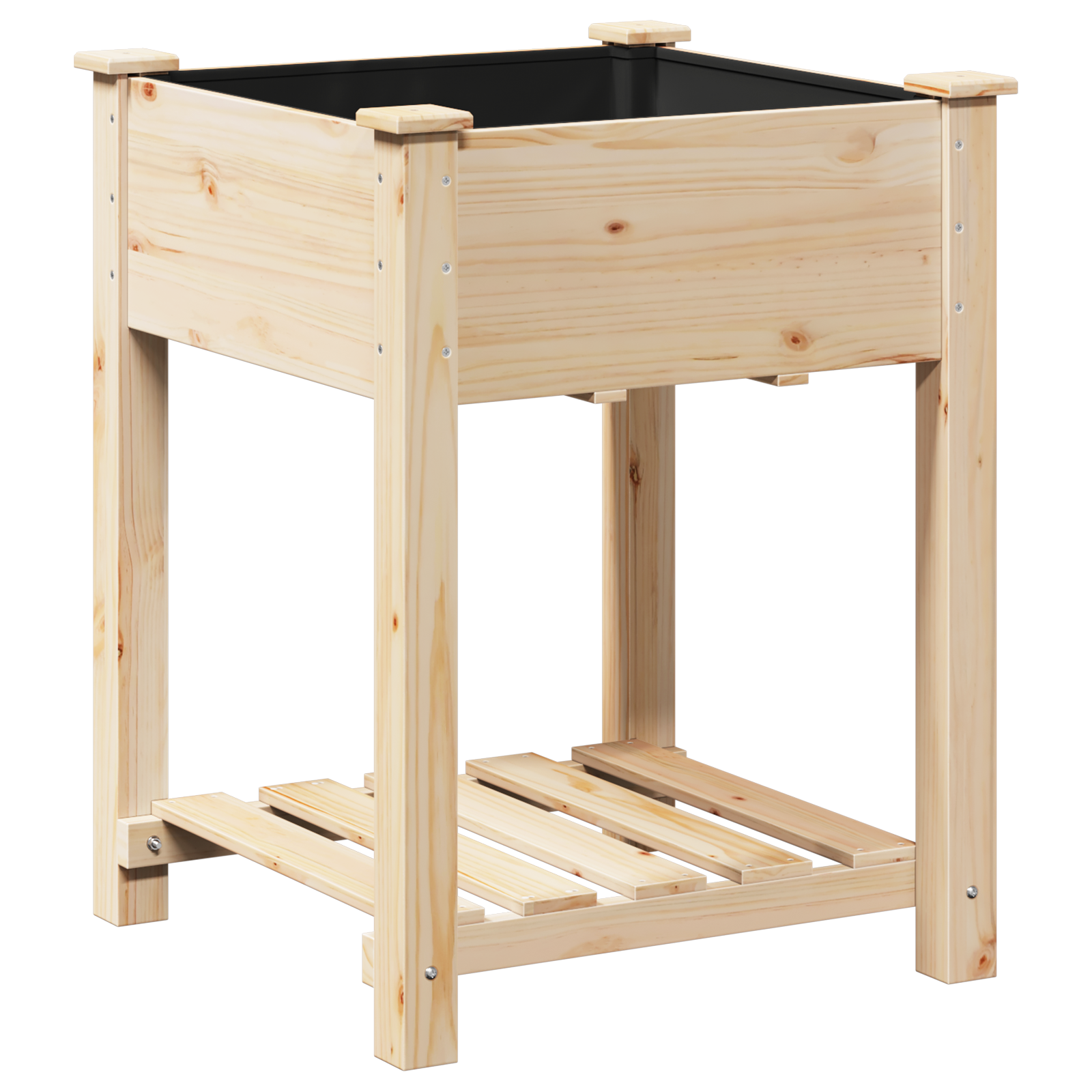 Jardiniere  cu raft 60x60x76 cm din lemn masiv de pin GartenMobel Dekor