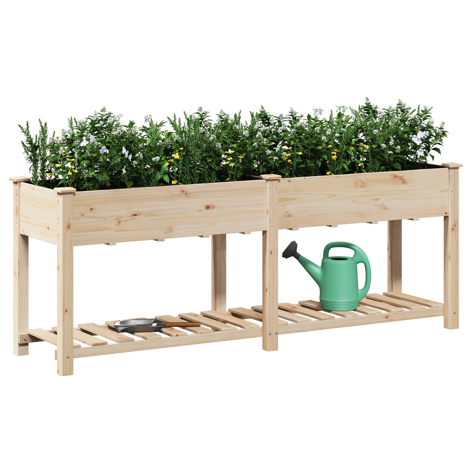 Jardiniță  cu raft 203x53x76 cm din lemn masiv de brad GartenMobel Dekor