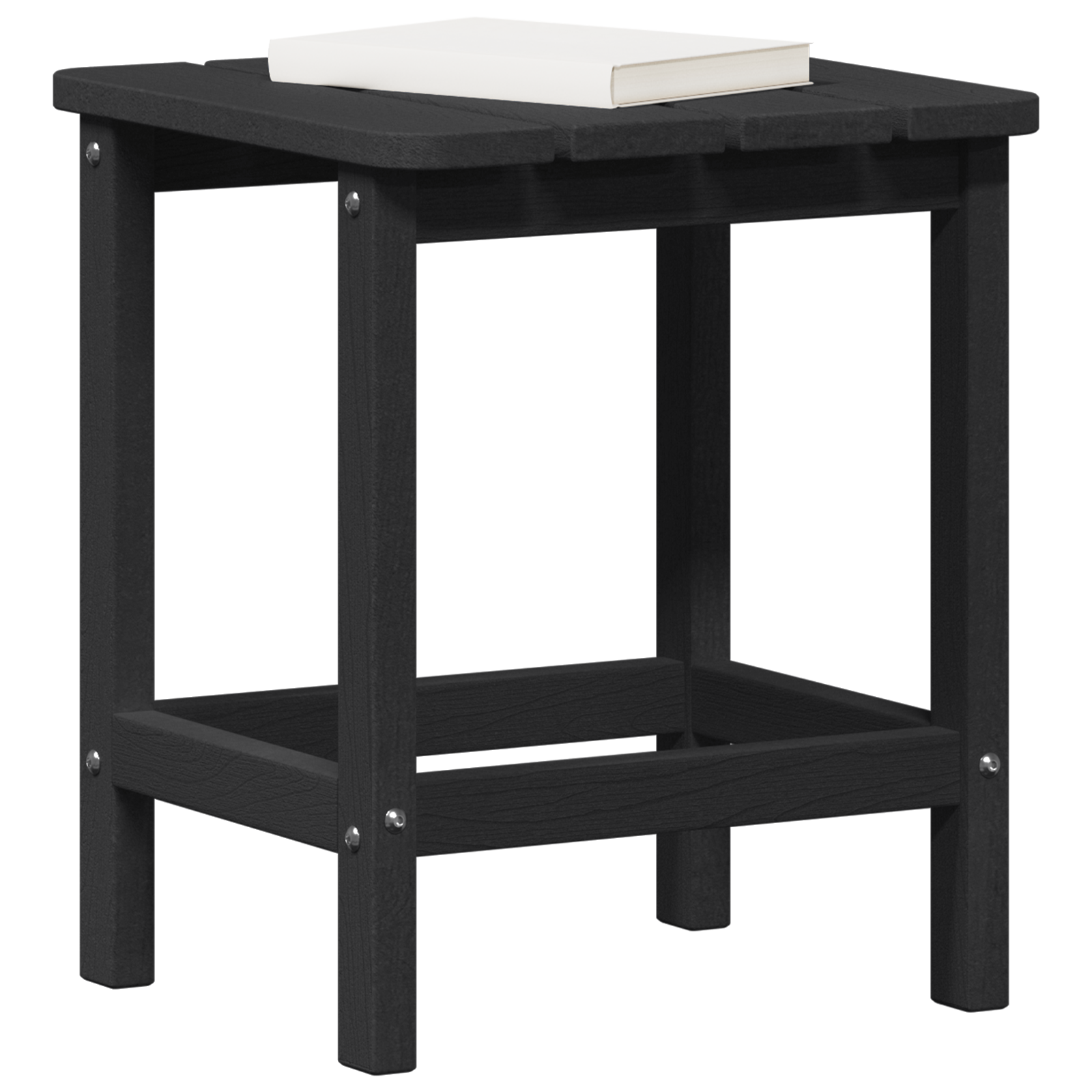 Masa laterală Adirondack Neagră 38x38x45 cm HDPE GartenMobel Dekor