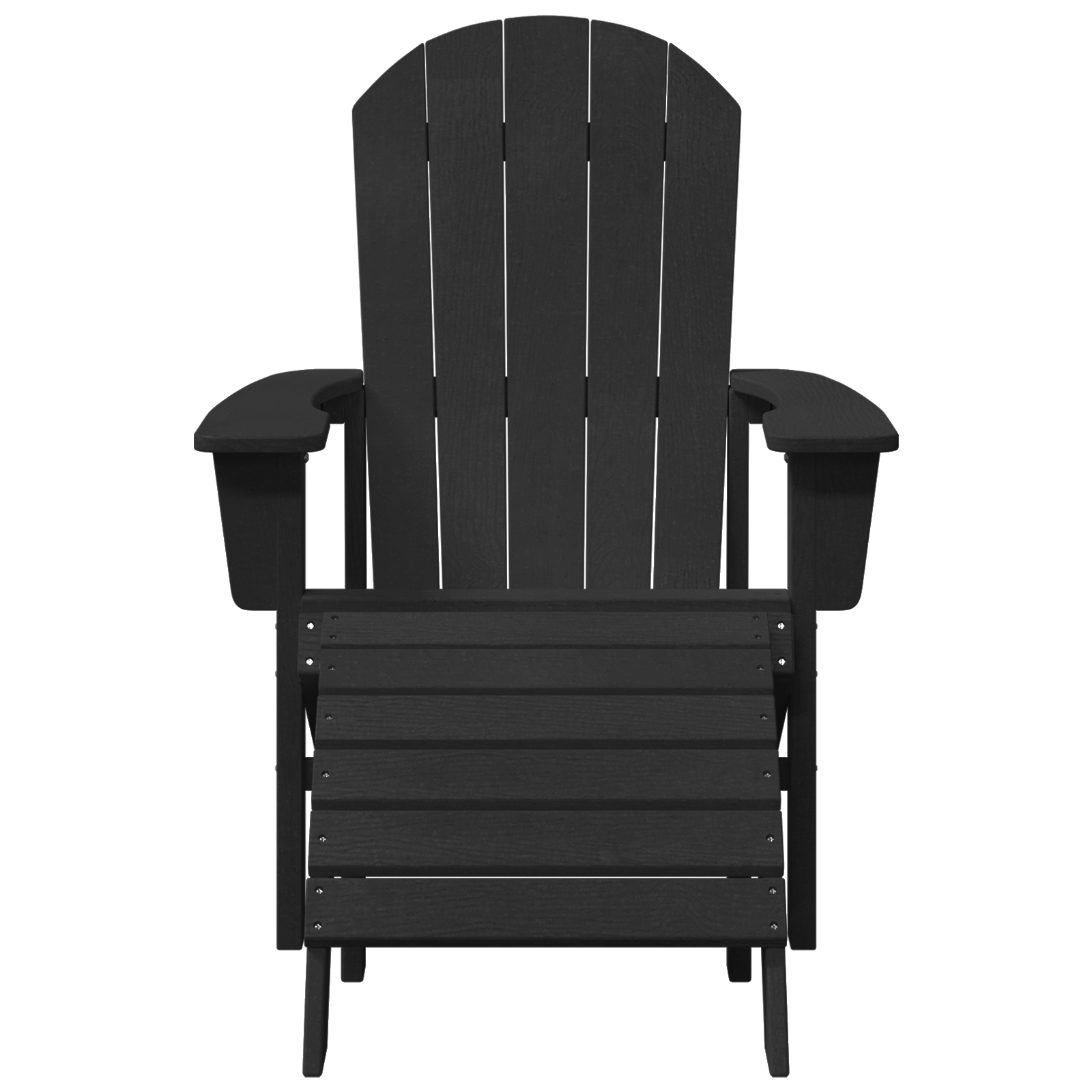 Scaun Adirondack cu suport pentru picioare Negru HDPE GartenMobel Dekor