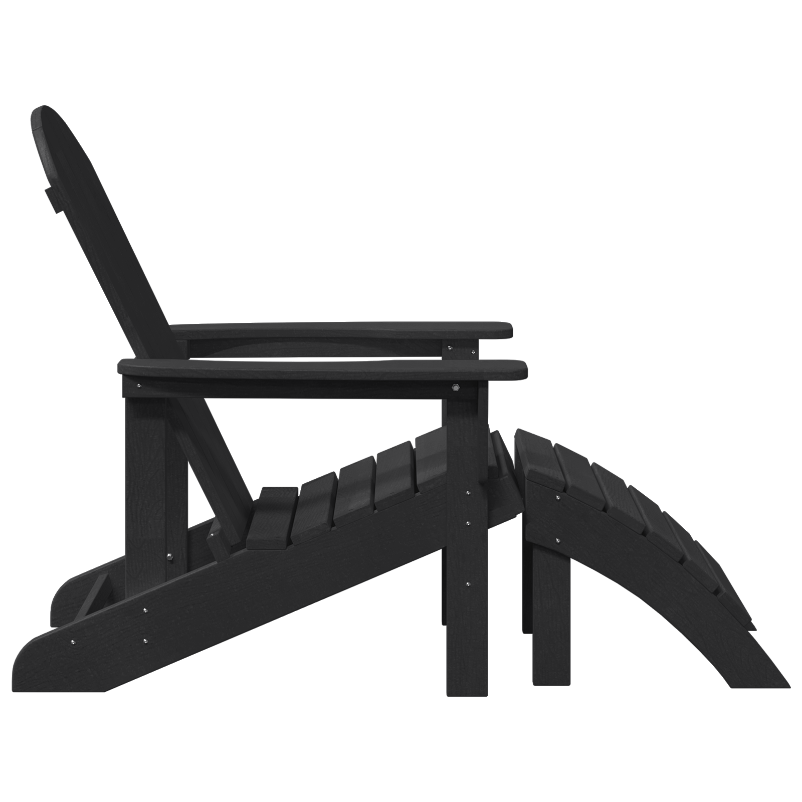 Scaun Adirondack cu suport pentru picioare Negru HDPE GartenMobel Dekor