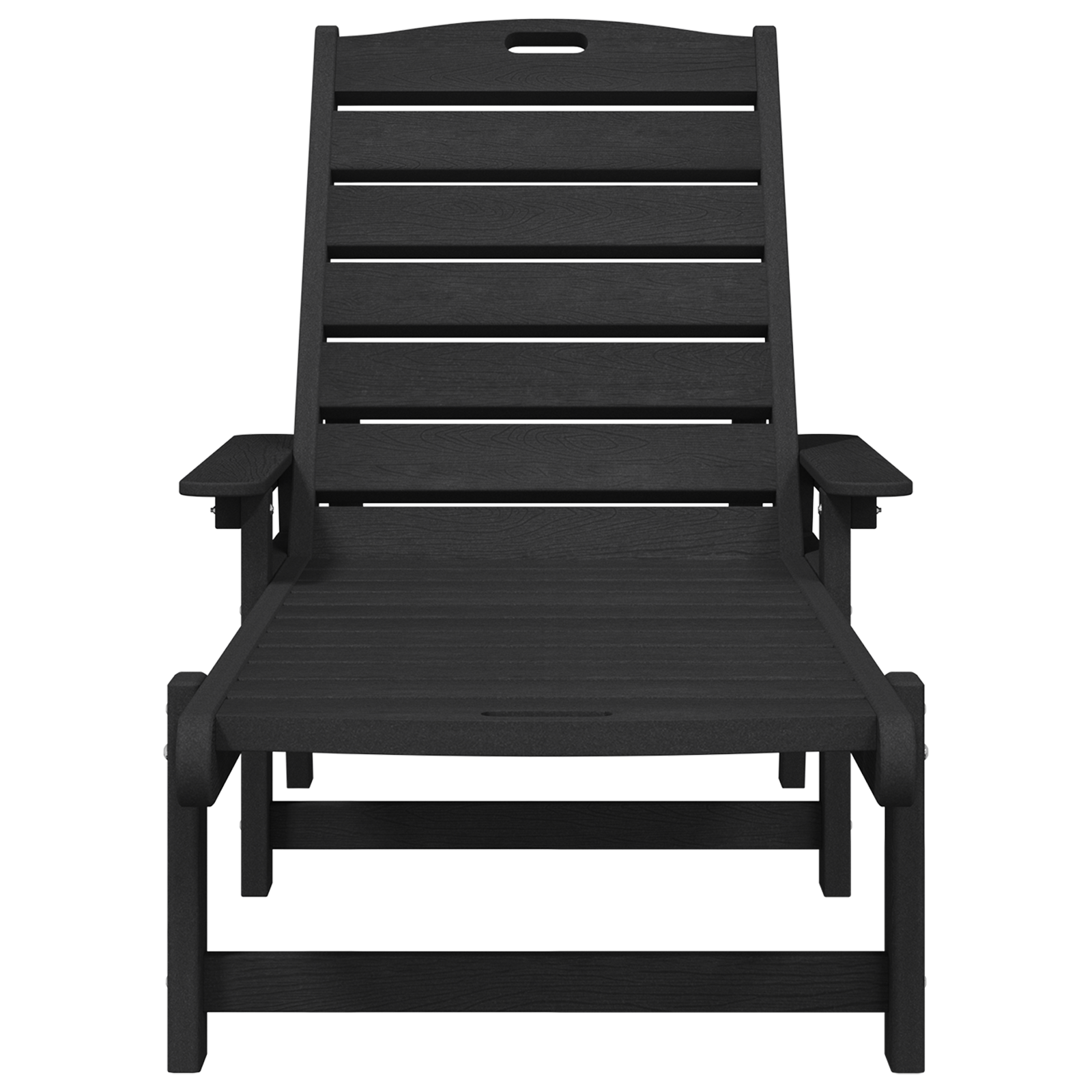 șezlong Negru 53x162x98.5 cm HDPE GartenMobel Dekor