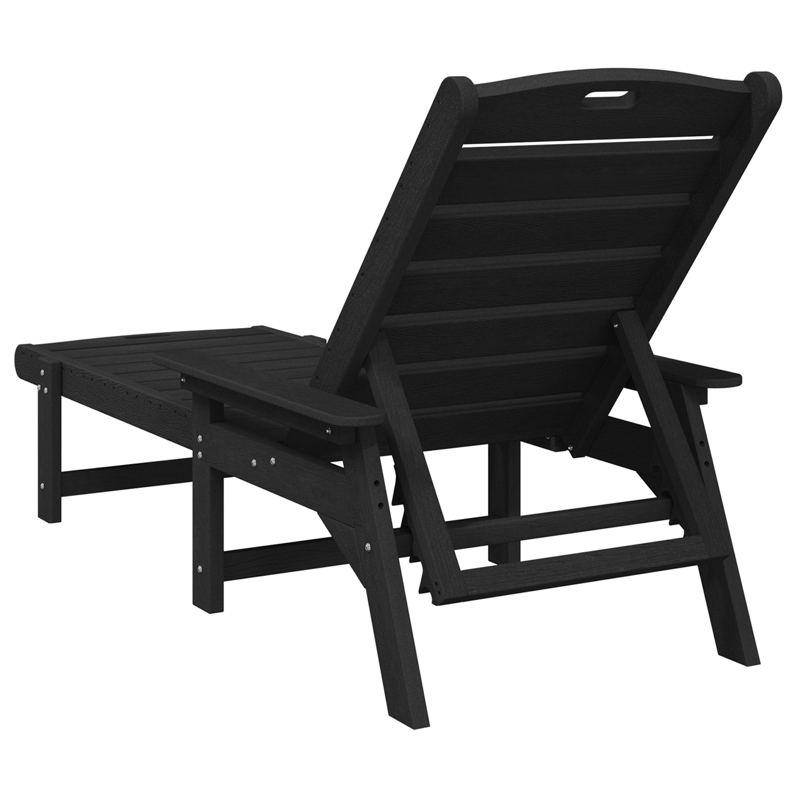 șezlong Negru 53x162x98.5 cm HDPE GartenMobel Dekor