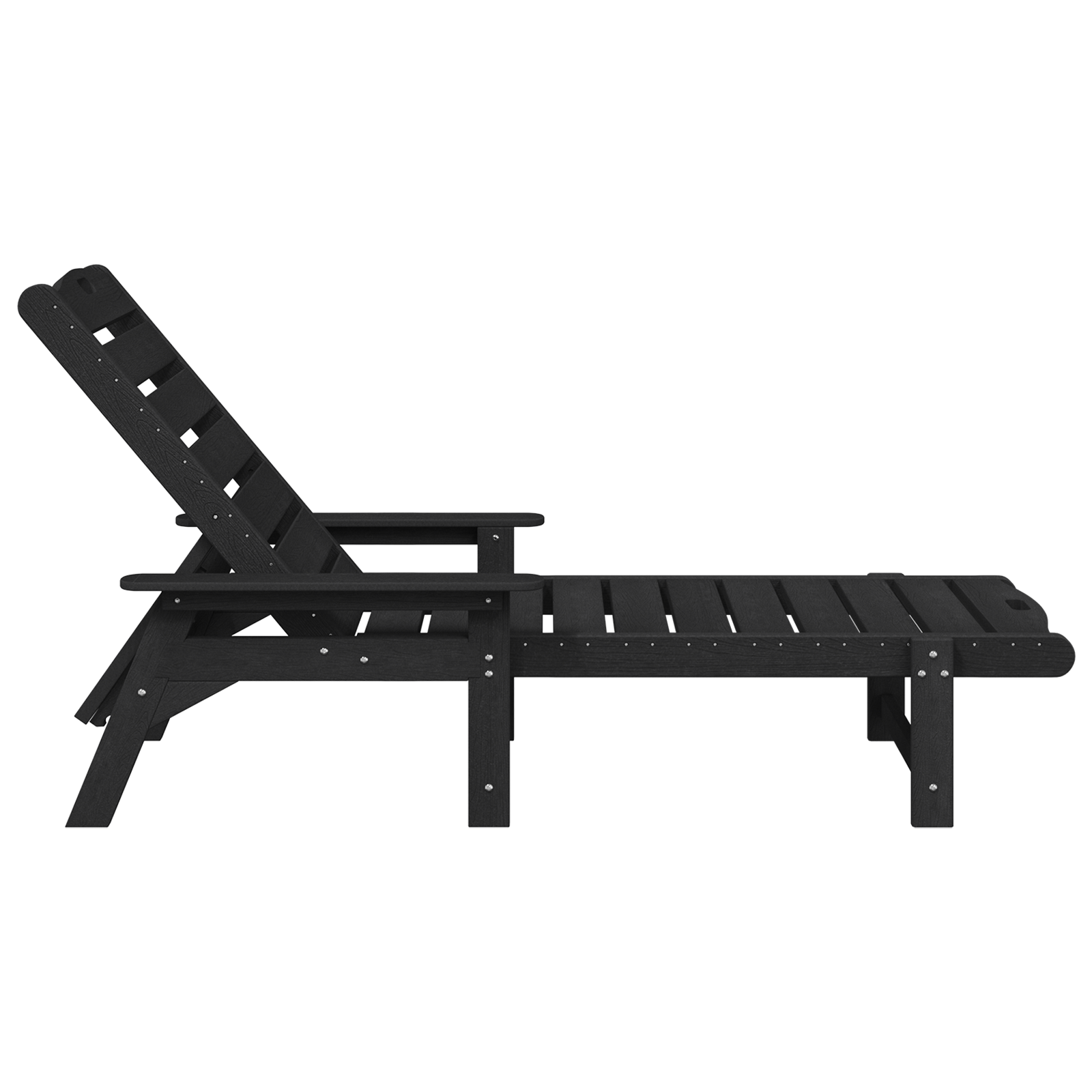 șezlong Negru 53x162x98.5 cm HDPE GartenMobel Dekor