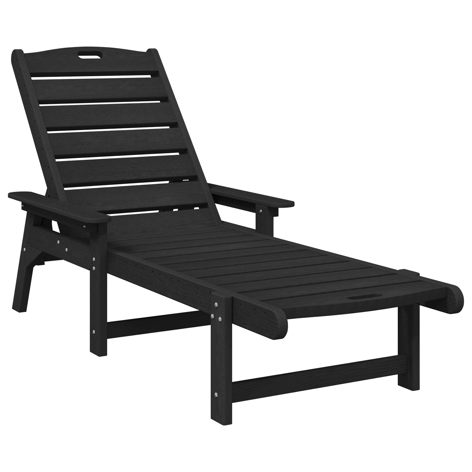 șezlong Negru 53x162x98.5 cm HDPE GartenMobel Dekor
