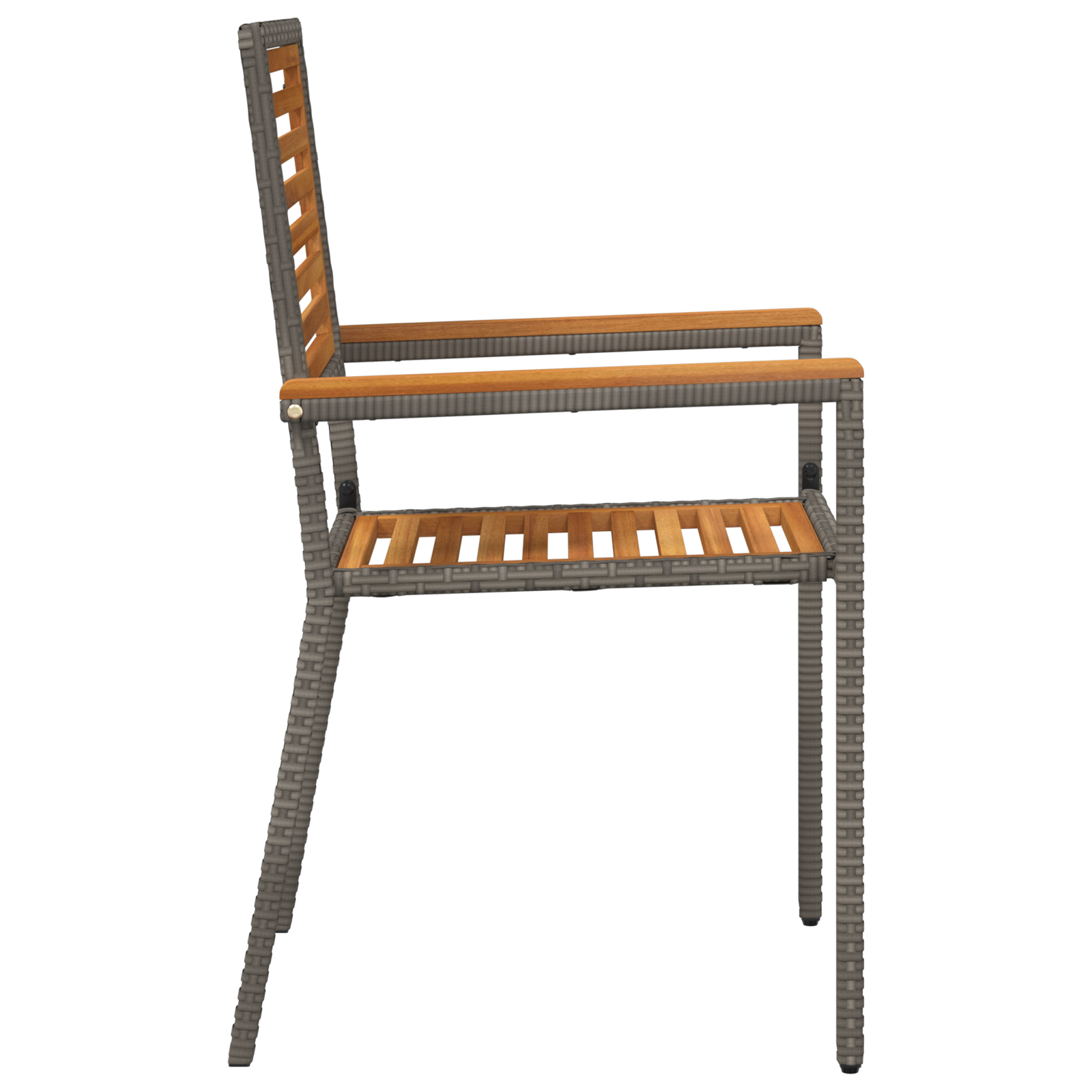Set de 2 scaune de grădină stivuite cu perne gri din ratan GartenMobel Dekor